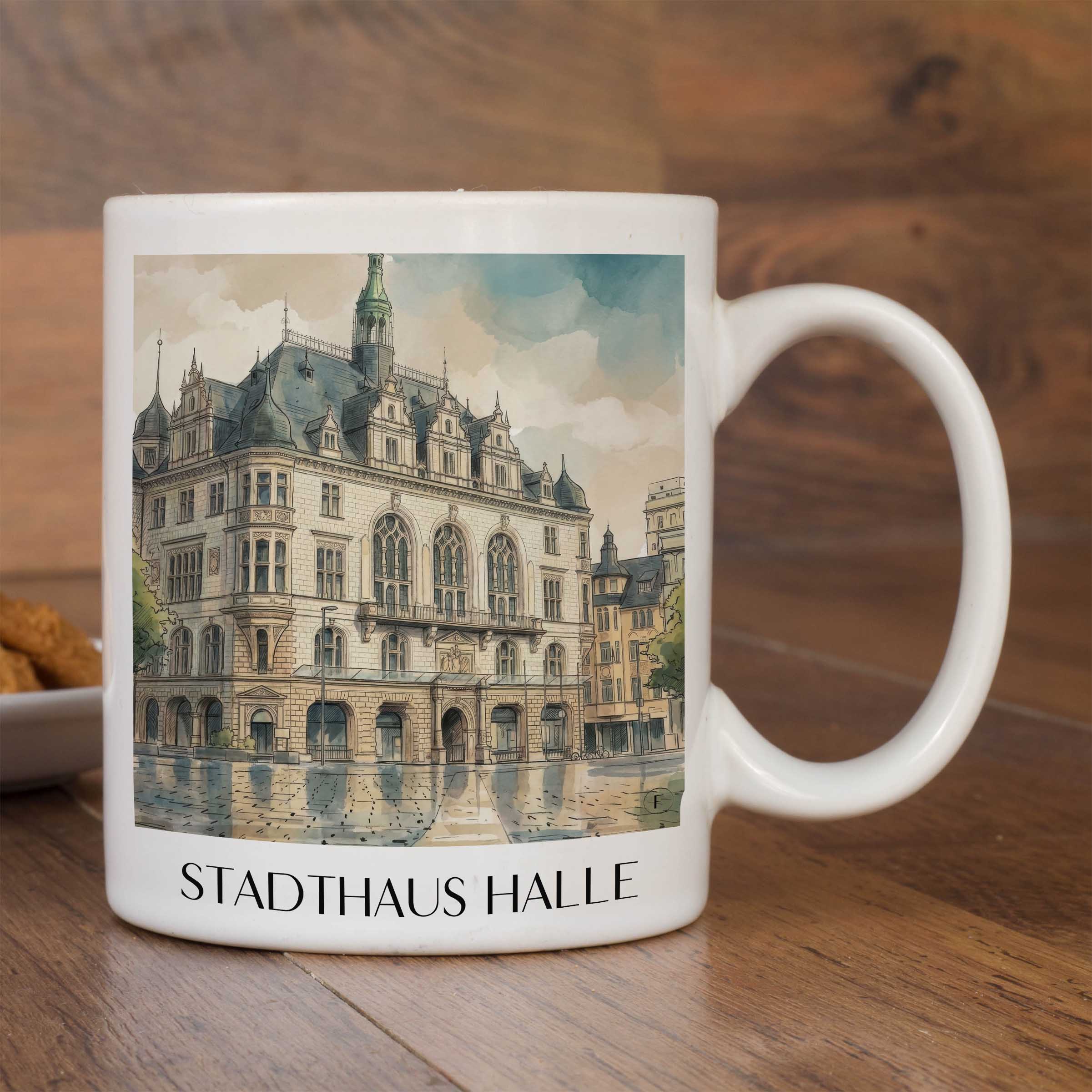 stadthaus-halle-deutschland-kaffeebecher-aquarell