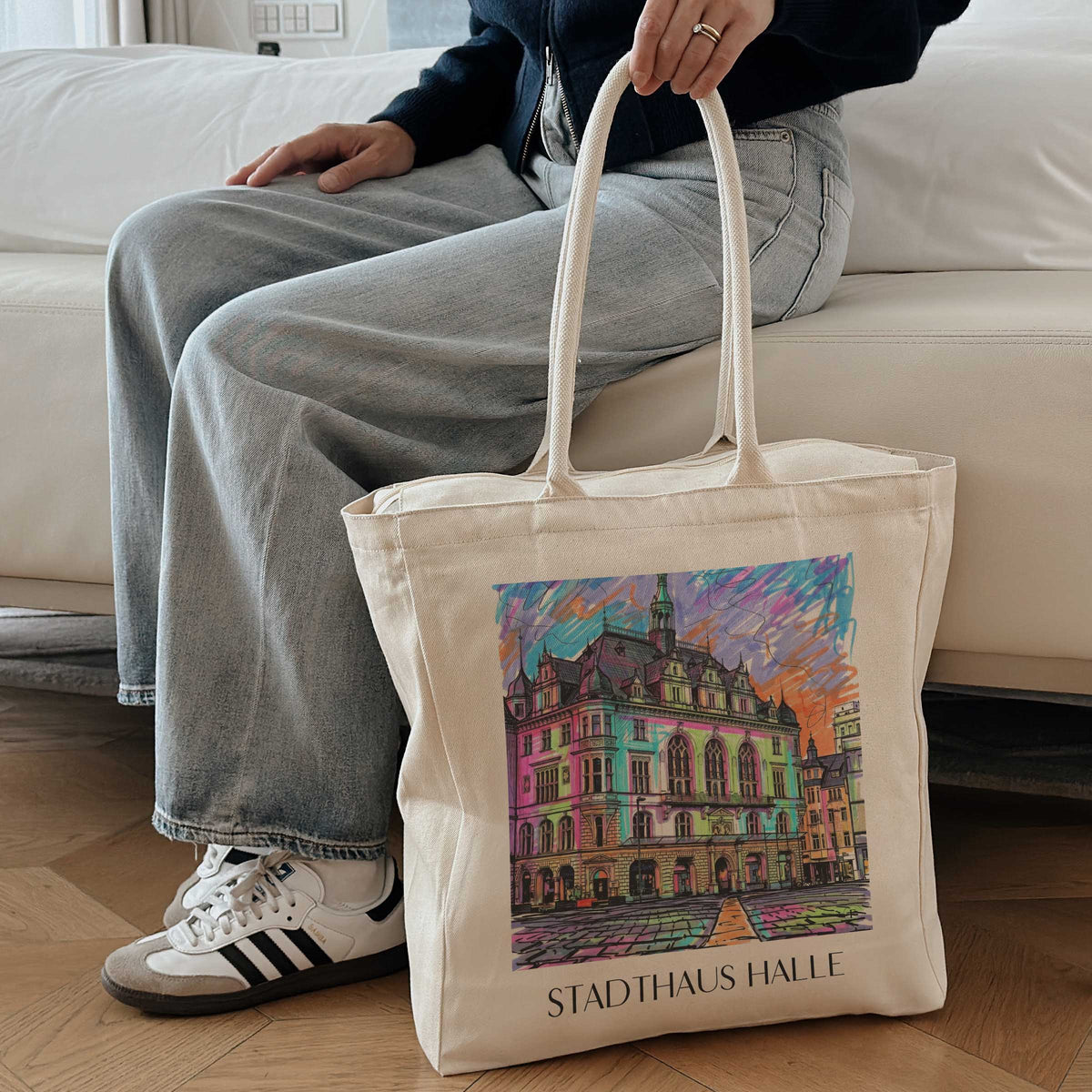 stadthaus-halle-deutschland-einkaufstasche-graffiti