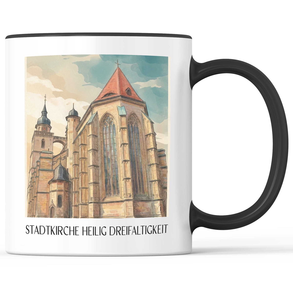 stadtkirche-heilig-dreifaltigkeit-bayreuth-deutschland-kaffeebecher-aquarell