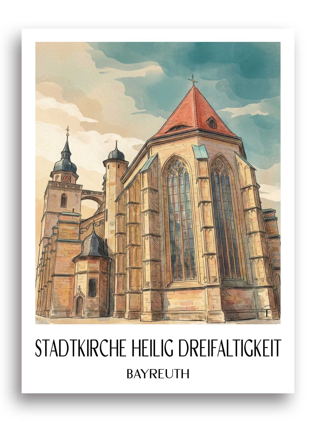 stadtkirche-heilig-dreifaltigkeit-bayreuth-deutschland-poster-aquarell