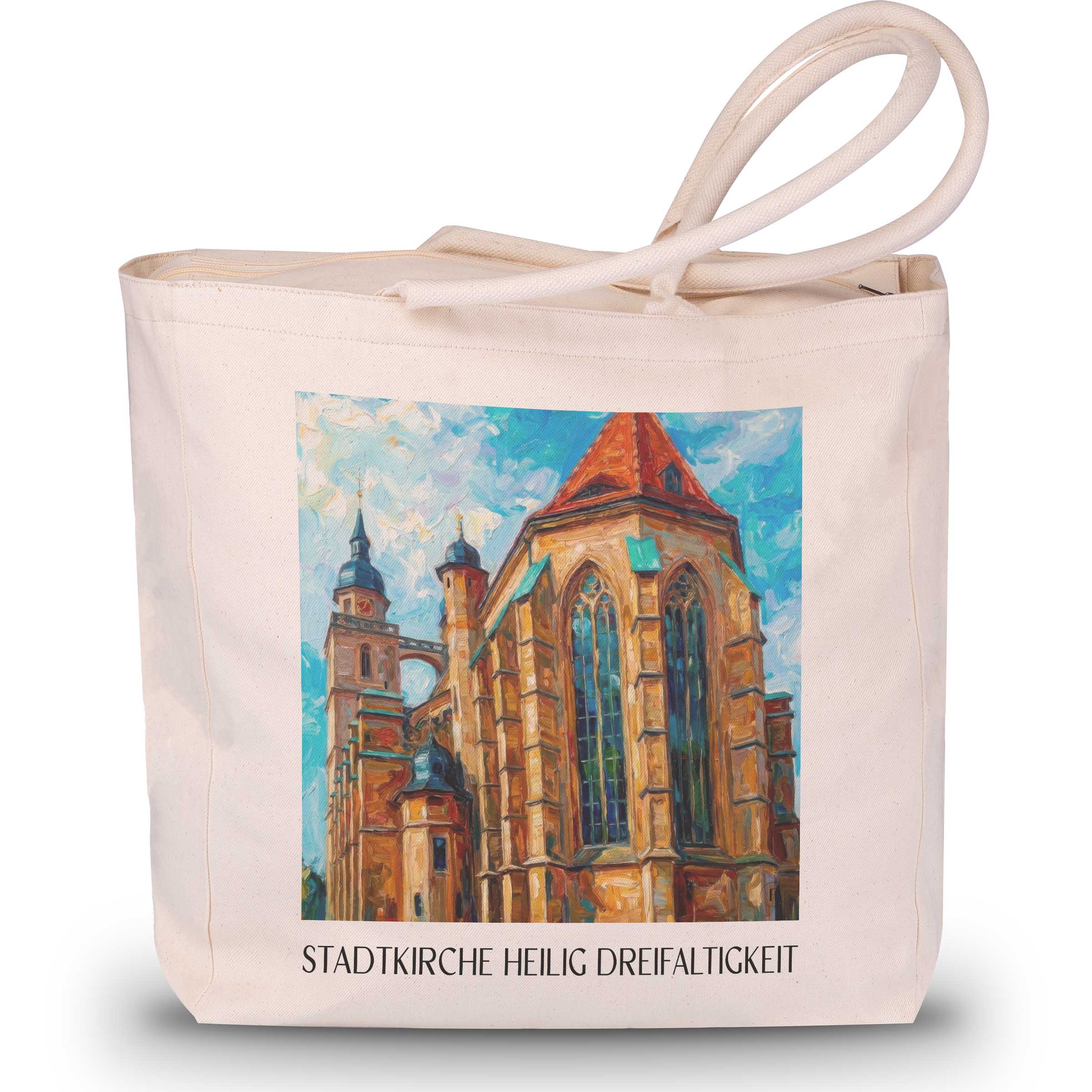 stadtkirche-heilig-dreifaltigkeit-bayreuth-deutschland-einkaufstasche-oil-painting-oelgemaelde