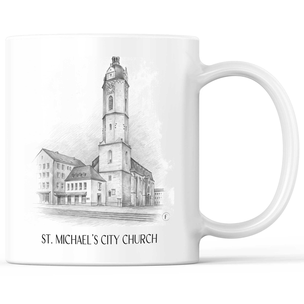 Stadtkirche St. Michael Kaffeebecher - Jena - Deutschland Becher - Kaffeetasse im Zeichnung Stil
