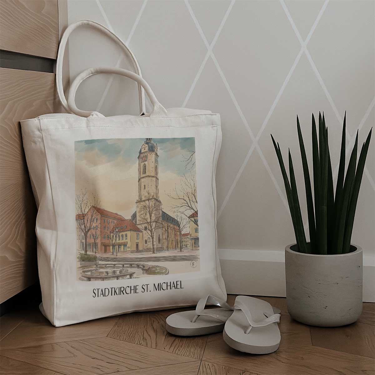 stadtkirche-st.-michael-jena-deutschland-einkaufstasche-aquarell