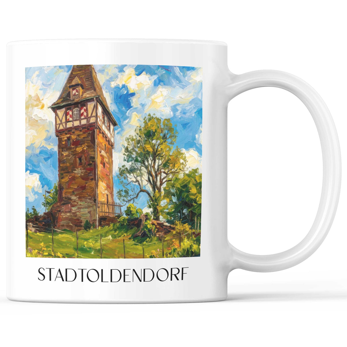 Stadtoldendorf Kaffeebecher - Niedersachsen - Deutschland Becher - Kaffeetasse im Ölgemälde Stil - favplace