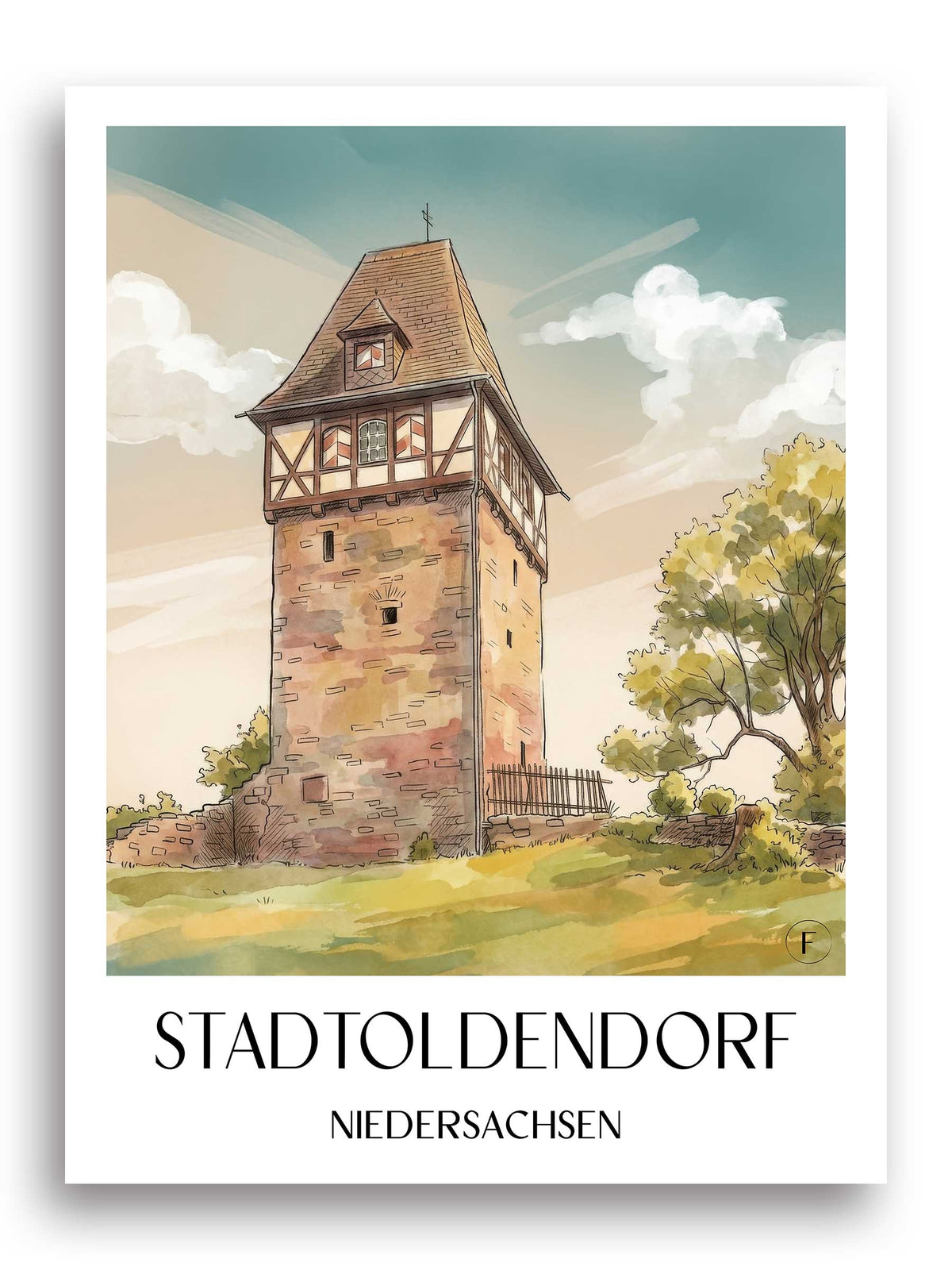 stadtoldendorf-niedersachsen-deutschland-poster-aquarell