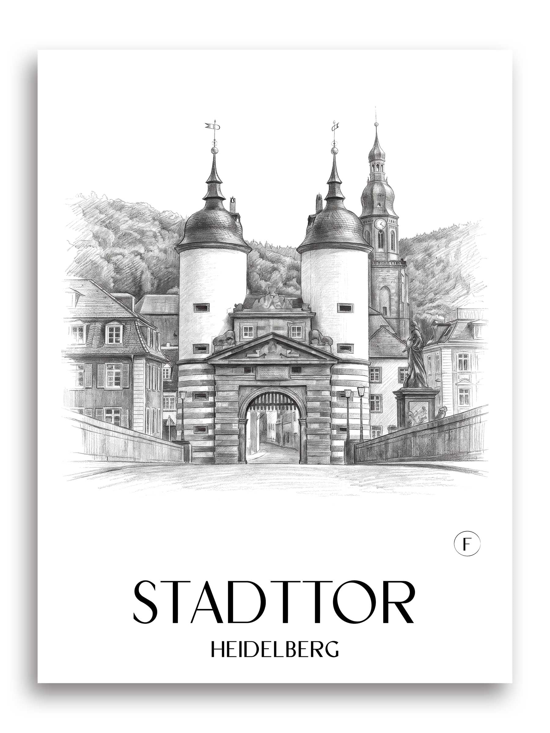 stadttor-heidelberg-deutschland-poster-bleistift-zeichnung-drawing