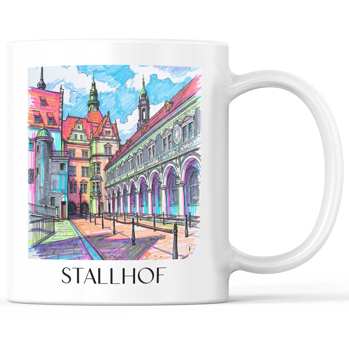 Stallhof Kaffeebecher - Dresden - Deutschland Becher - Kaffeetasse im Tag Graffiti Stil - favplace