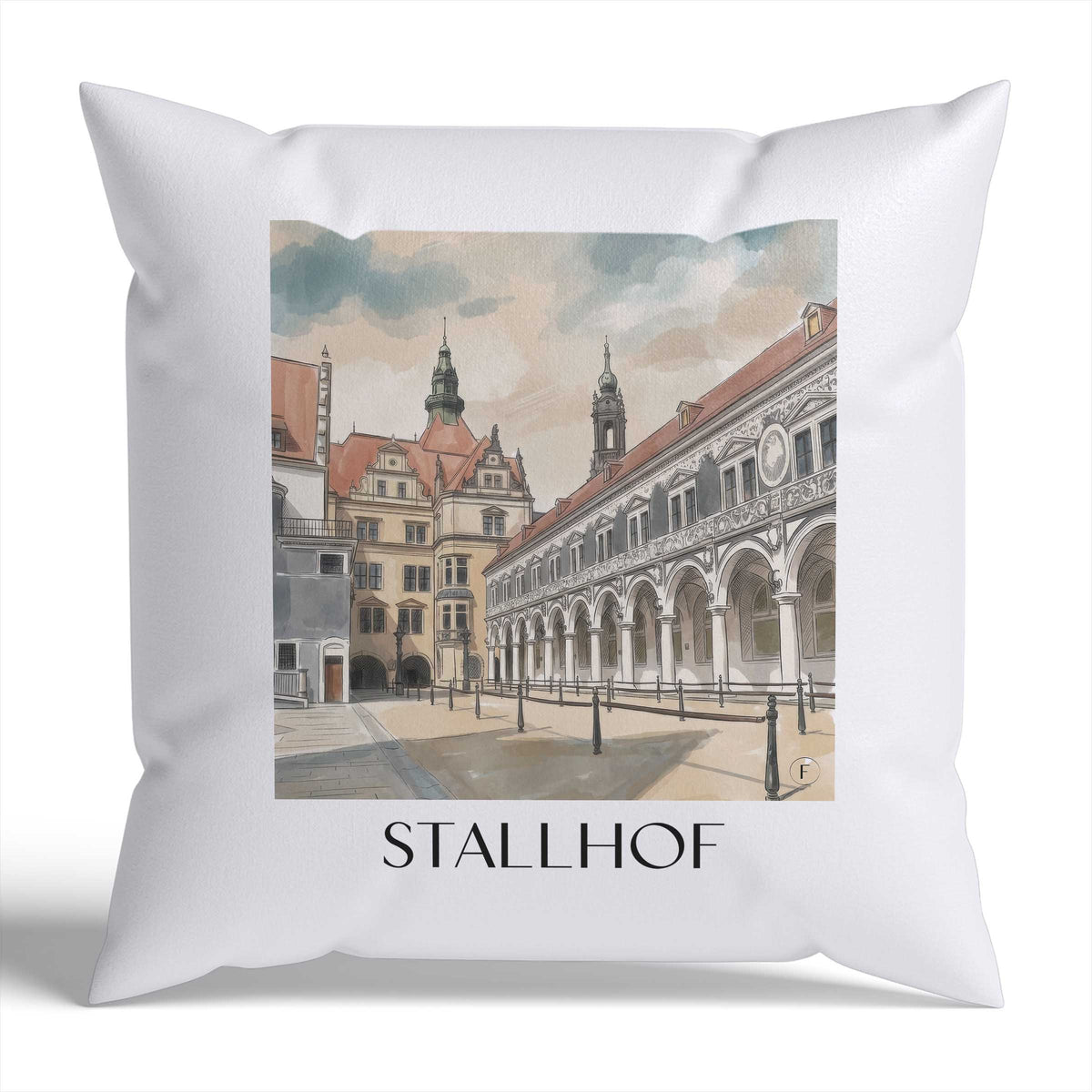 stallhof-dresden-deutschland-kissenbezug-aquarell