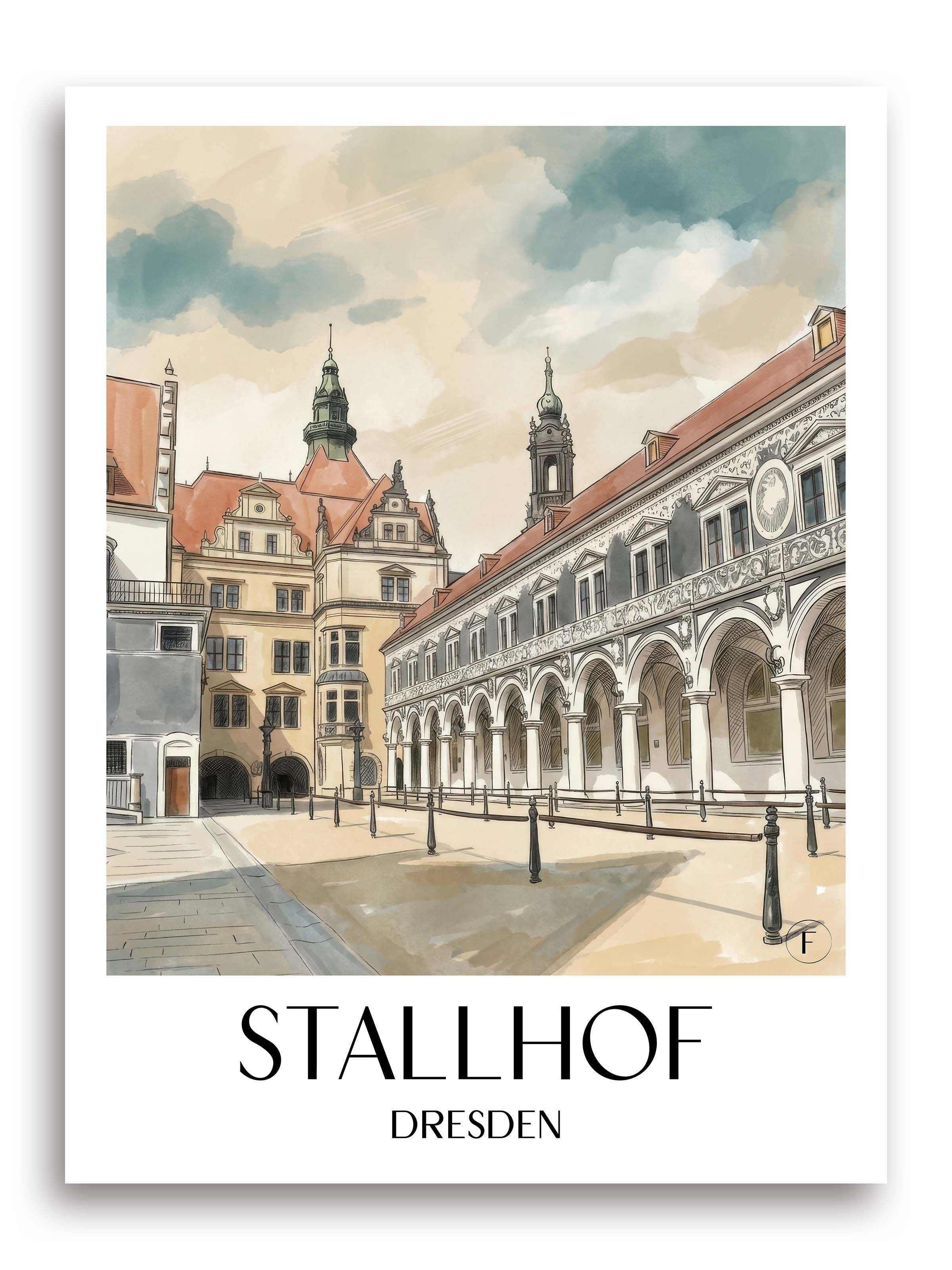stallhof-dresden-deutschland-poster-aquarell