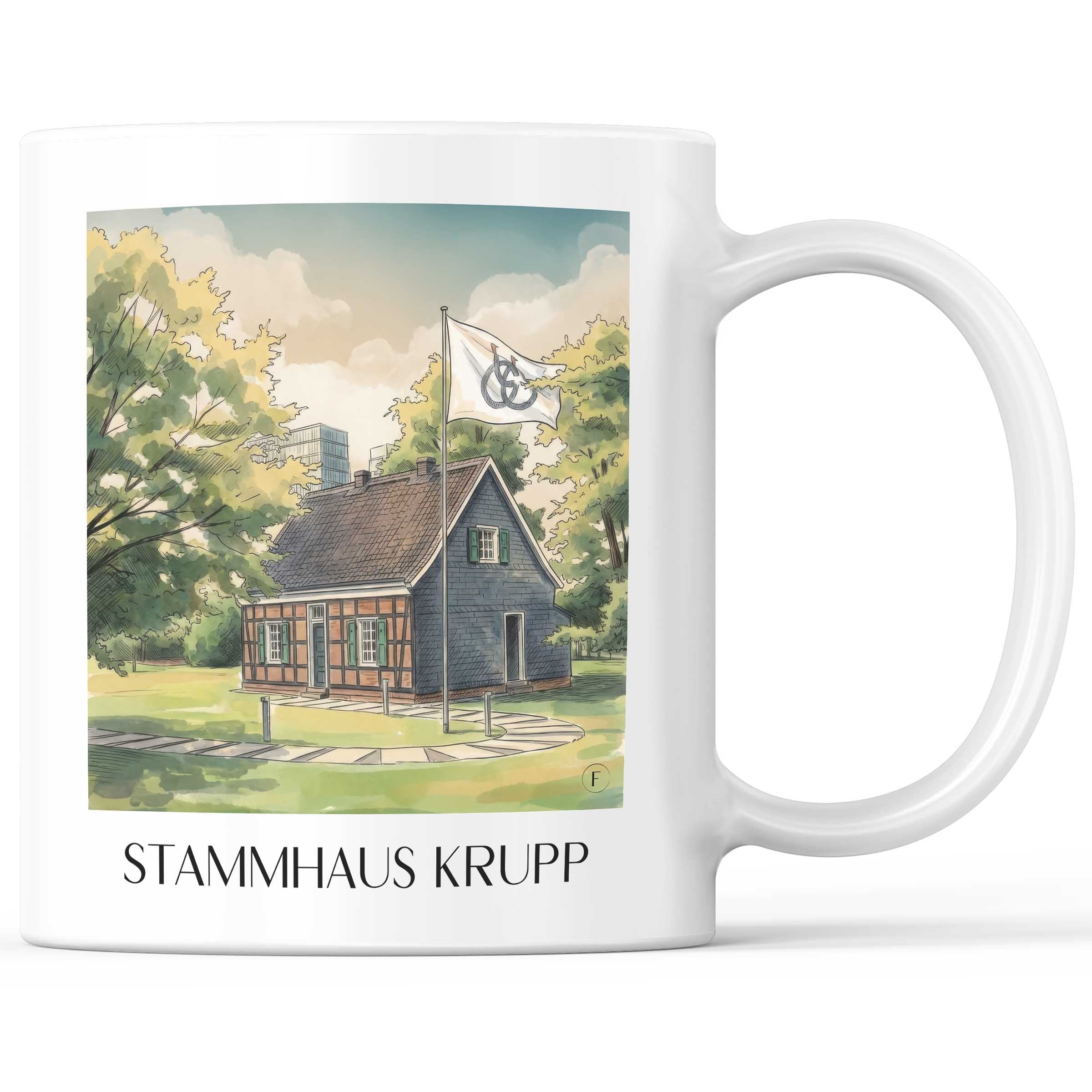stammhaus-krupp-essen-deutschland-kaffeebecher-aquarell