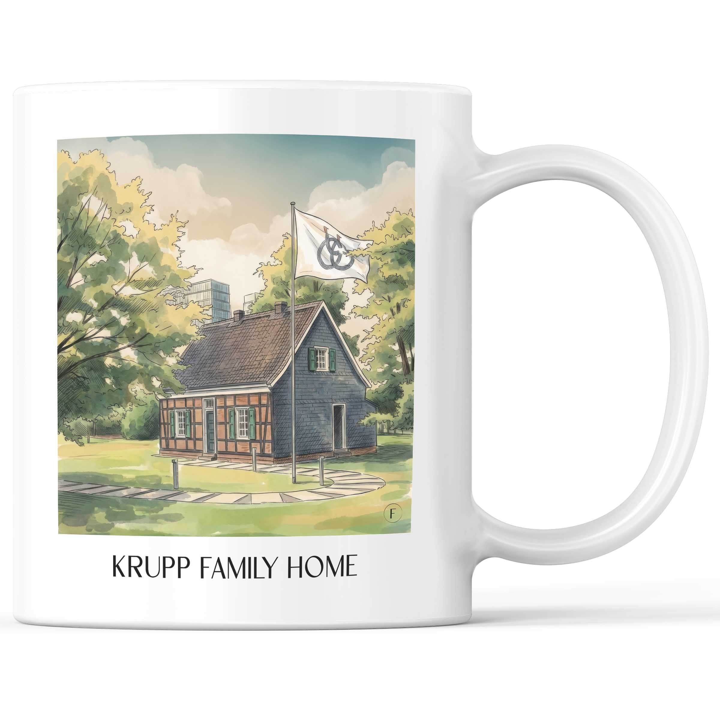 Stammhaus Krupp Kaffeebecher - Essen - Deutschland Becher - Kaffeetasse im Aquarell Stil - favplace