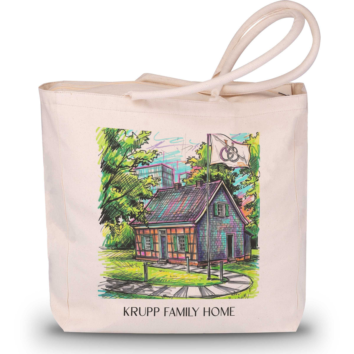Stammhaus Krupp Shopping Tasche - Essen - Deutschland Tote Bag - Einkaufstasche im Tag Graffiti Stil - favplace