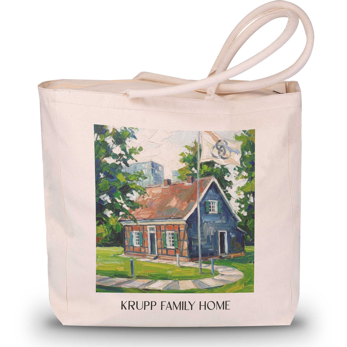 Stammhaus Krupp Shopping Tasche - Essen - Deutschland Tote Bag - Einkaufstasche im Ölgemälde Stil - favplace