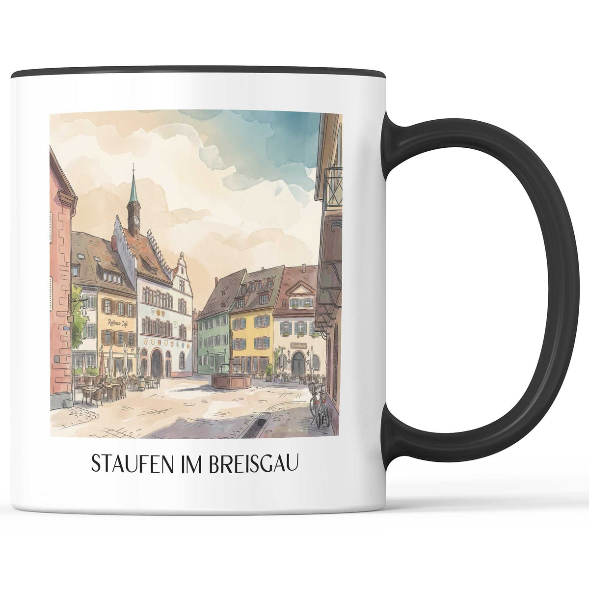 staufen-im-breisgau-schwarzwald-deutschland-kaffeebecher-aquarell