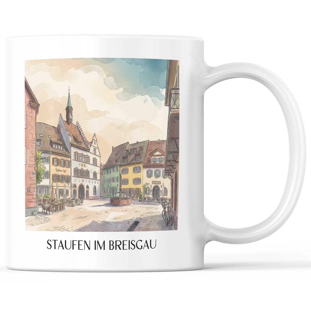 Staufen im Breisgau Kaffeebecher - Schwarzwald - Deutschland Becher - Kaffeetasse im Aquarell Stil - favplace