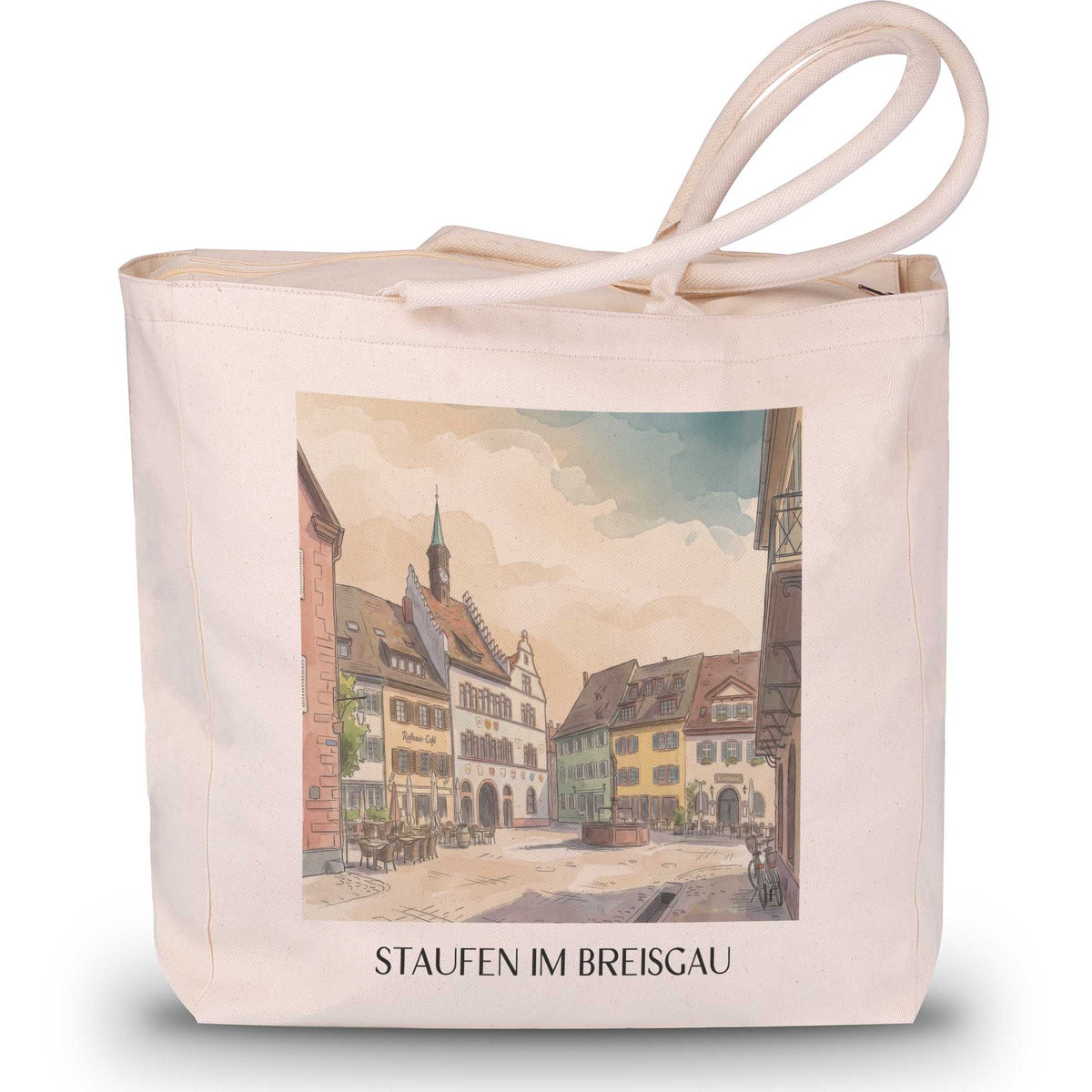 Staufen im Breisgau Shopping Tasche - Schwarzwald - Deutschland Tote Bag - Einkaufstasche im Aquarell Stil - favplace