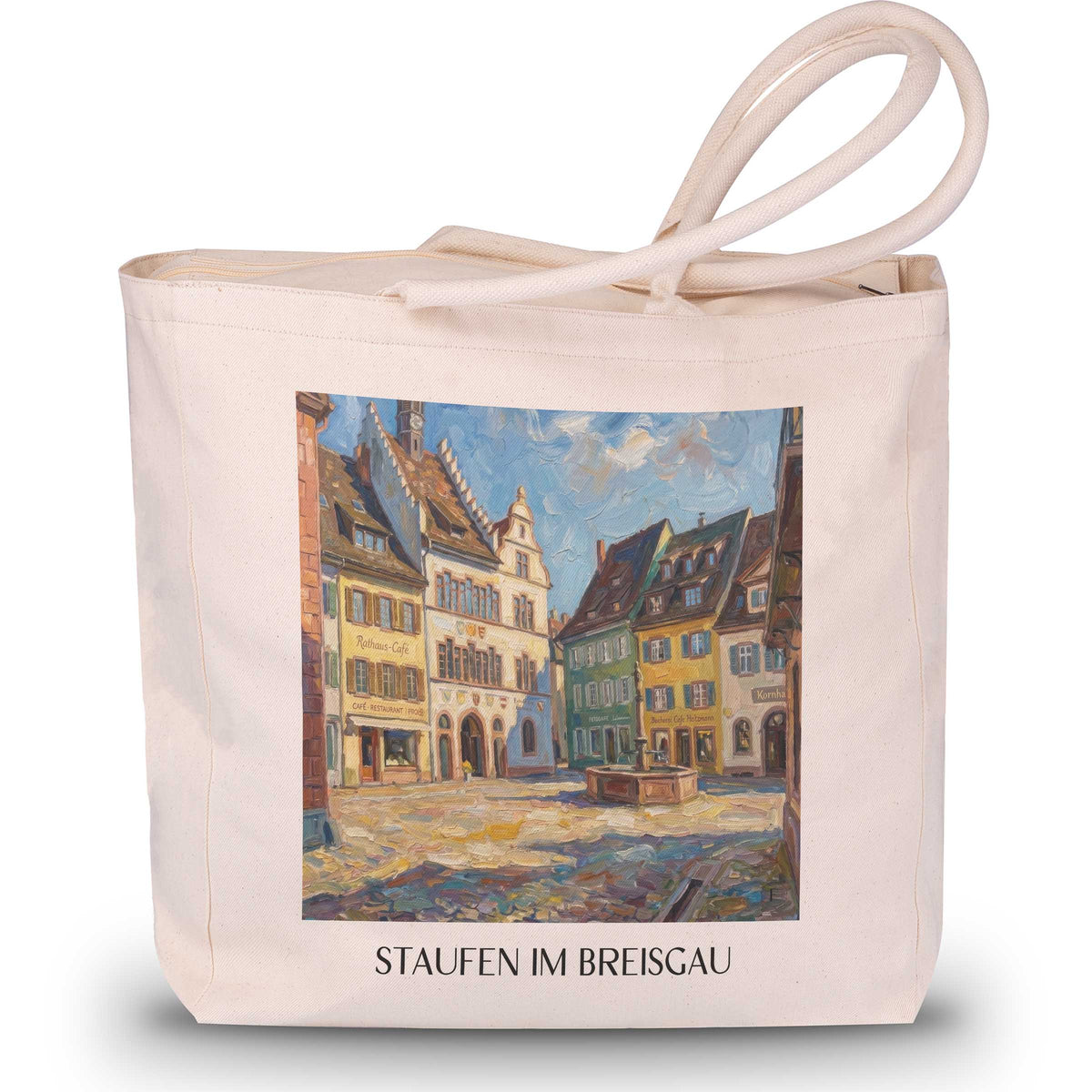 Staufen im Breisgau Shopping Tasche - Schwarzwald - Deutschland Tote Bag - Einkaufstasche im Ölgemälde Stil - favplace