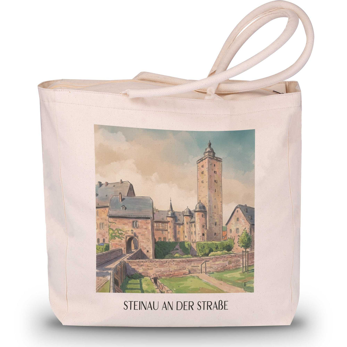 Steinau an der Straße Shopping Tasche - Spessart - Deutschland Tote Bag - Einkaufstasche im Aquarell Stil - favplace