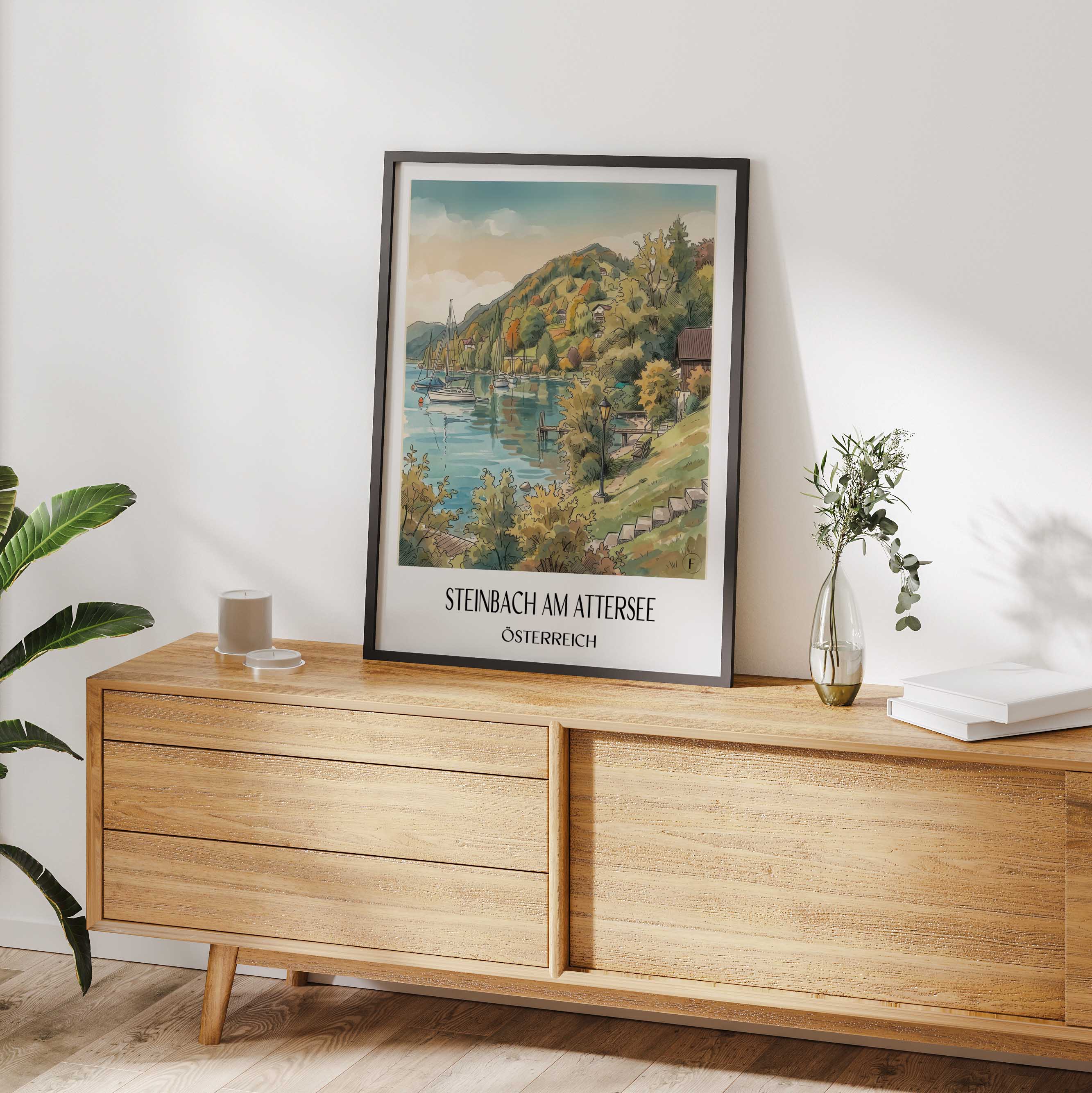 steinbach-am-attersee-österreich-österreich-poster-aquarell