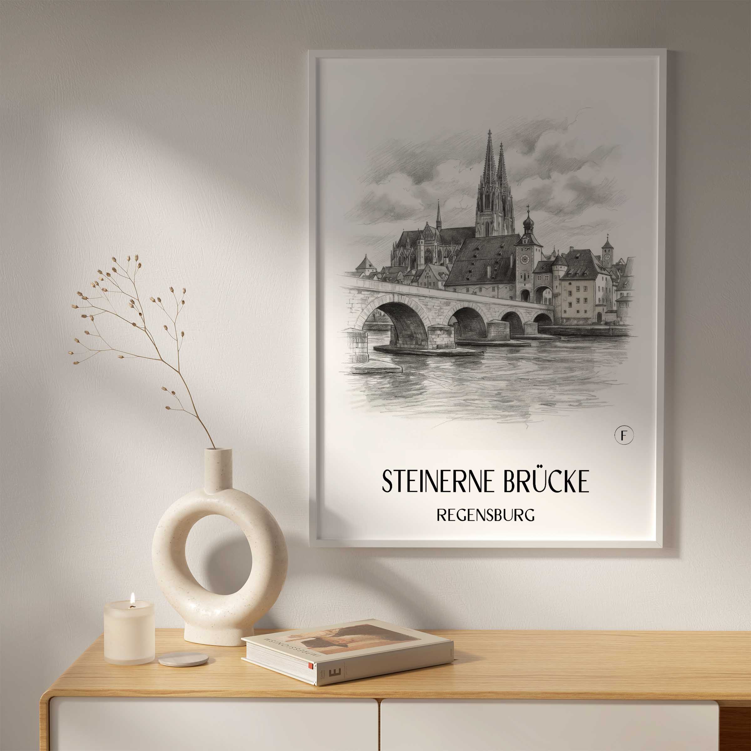 steinerne-brücke-regensburg-deutschland-poster-bleistift-zeichnung-drawing