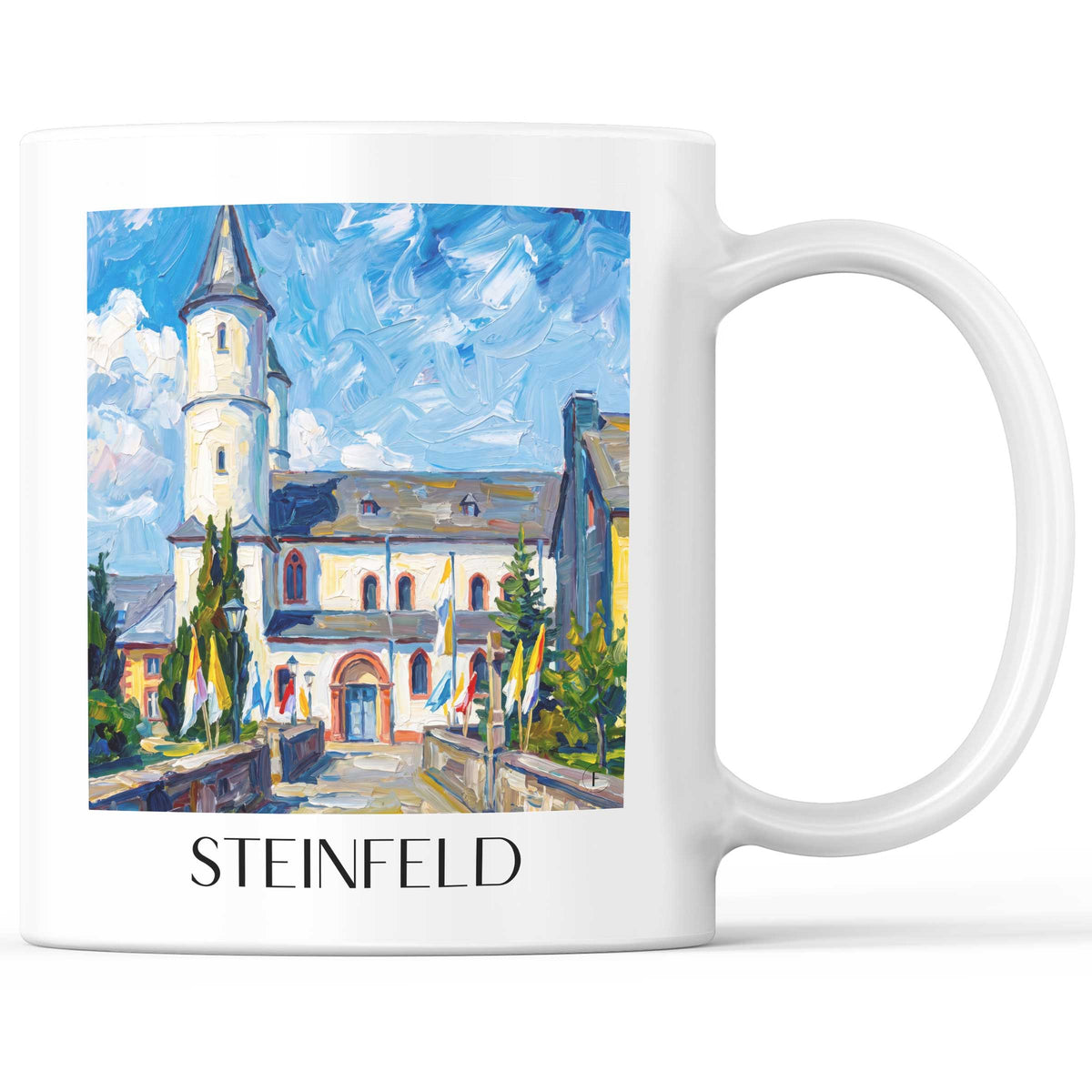 Steinfeld Kaffeebecher - Eifel - Deutschland Becher - Kaffeetasse im Ölgemälde Stil