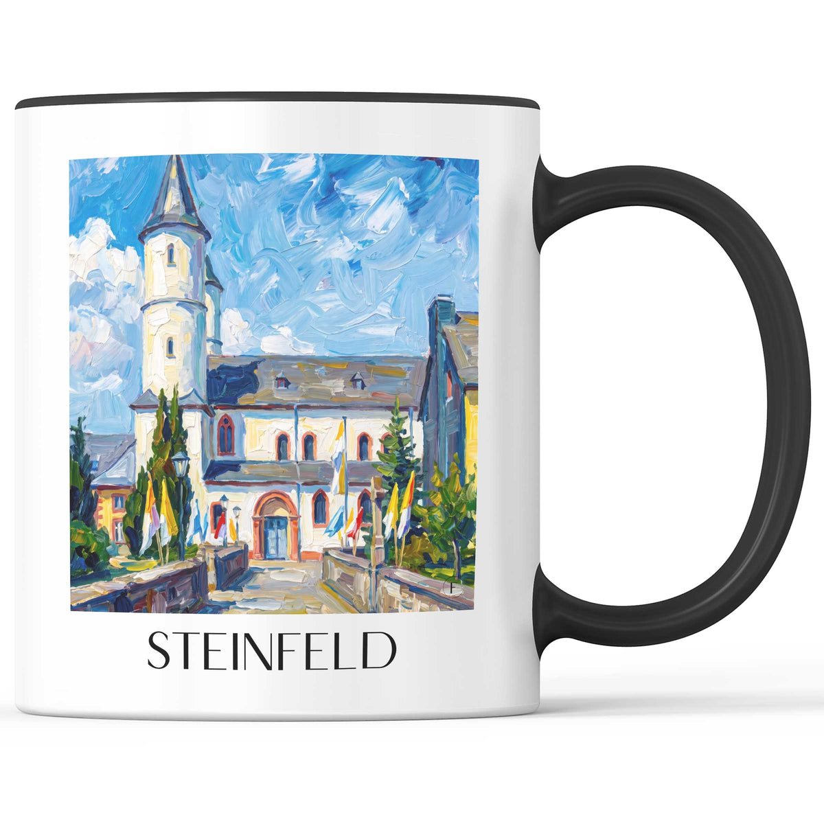Steinfeld Kaffeebecher - Eifel - Deutschland Becher - Kaffeetasse im Ölgemälde Stil