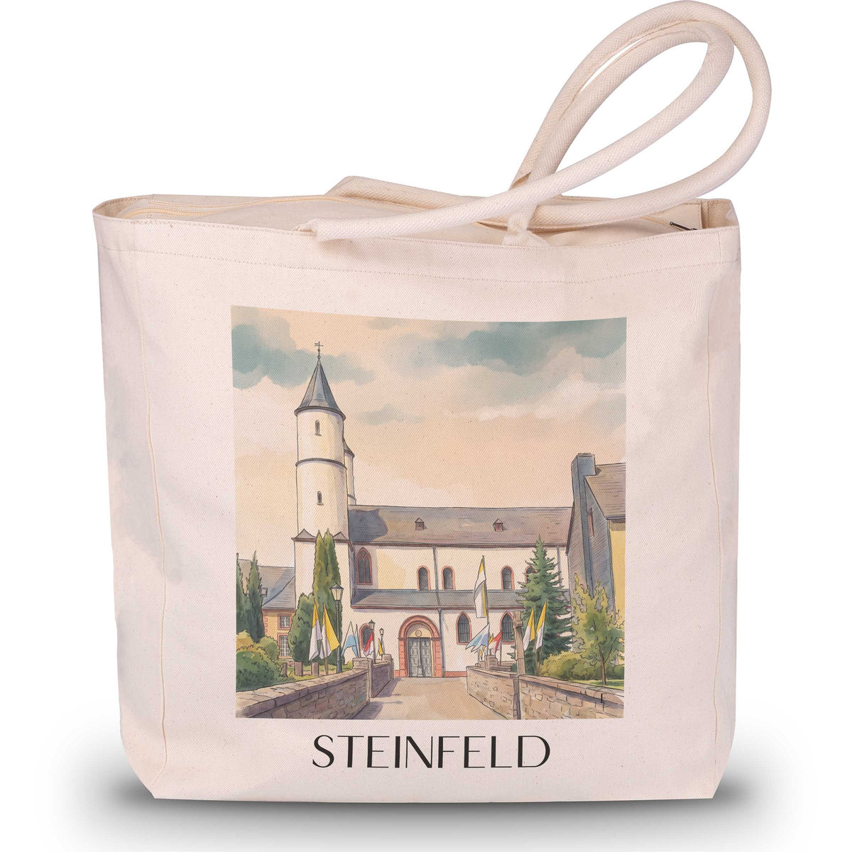 Steinfeld Shopping Tasche - Eifel - Deutschland Tote Bag - Einkaufstasche im Aquarell Stil - favplace