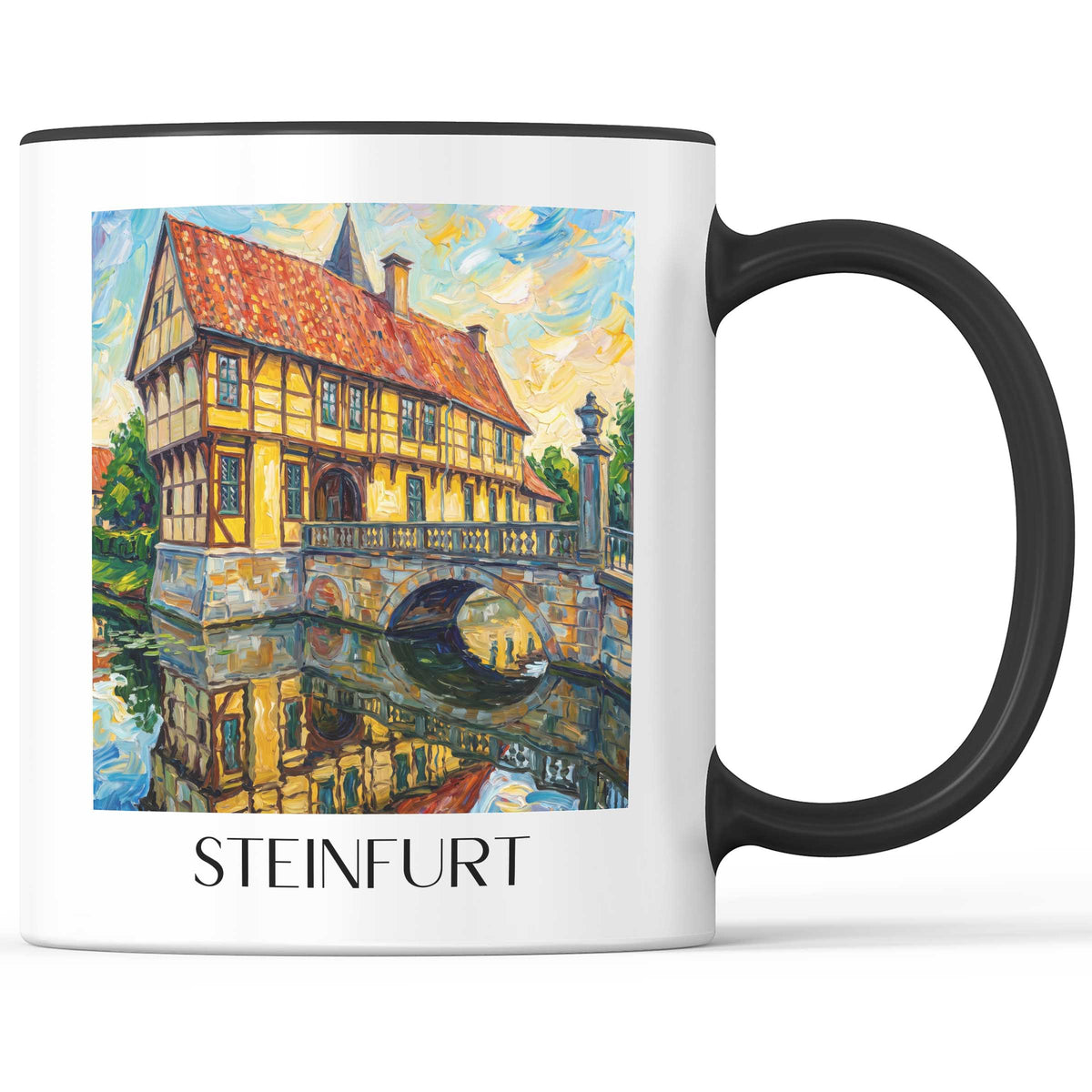 Steinfurt Kaffeebecher - Münsterland - Deutschland Becher - Kaffeetasse im Ölgemälde Stil