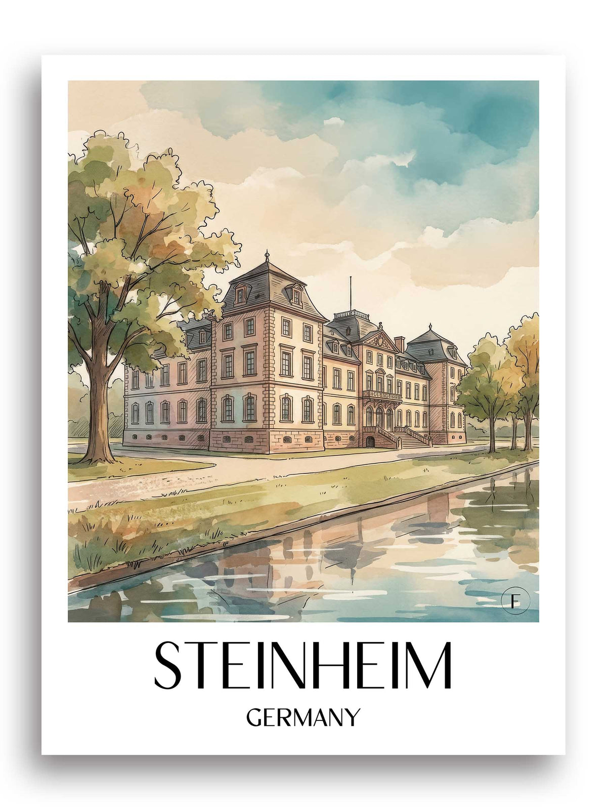 Steinheim Poster - Hanau - Deutschland Kunstdruck - Aquarell von A4 bis A1 - favplace