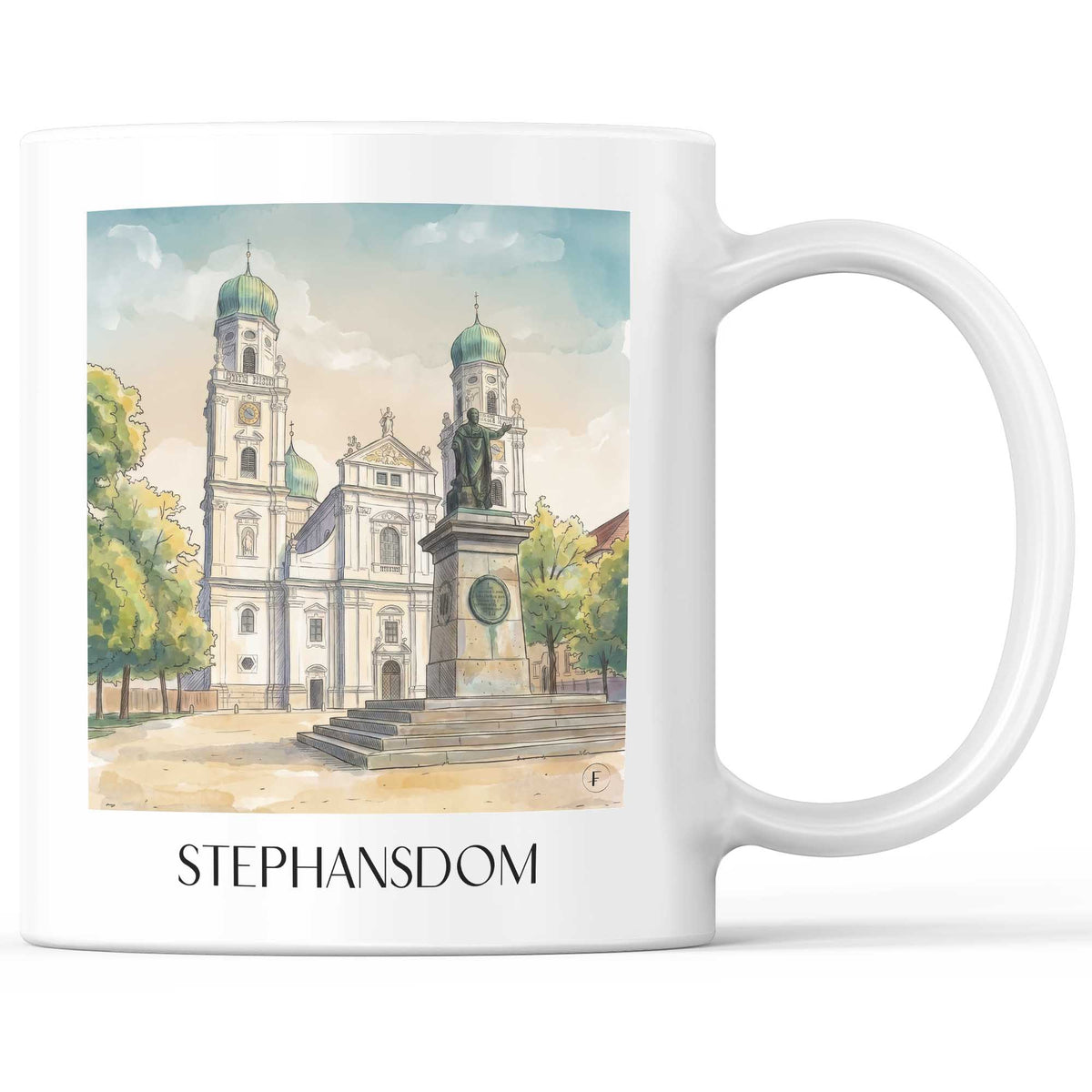 Stephansdom Kaffeebecher - Passau - Deutschland Becher - Kaffeetasse im Aquarell Stil - favplace