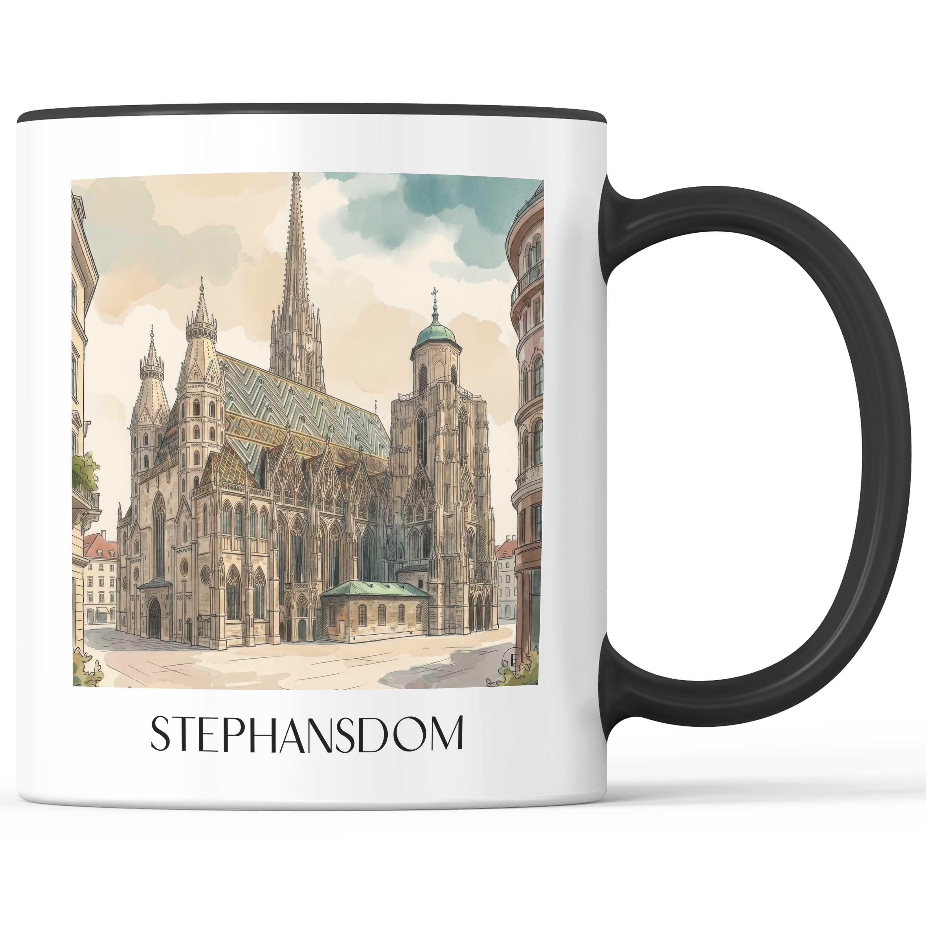 stephansdom-wien-österreich-kaffeebecher-aquarell