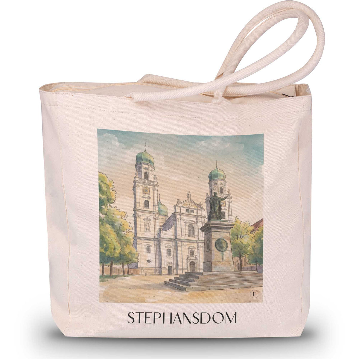 stephansdom-passau-deutschland-einkaufstasche-aquarell