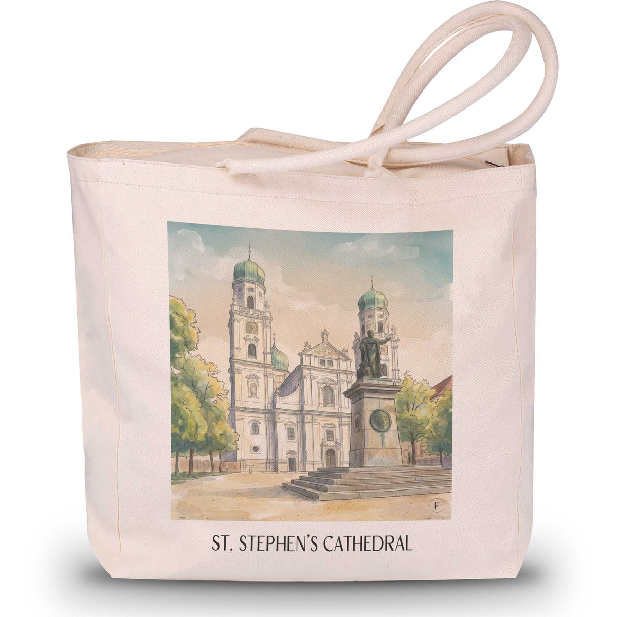 Stephansdom Shopping Tasche - Passau - Deutschland Tote Bag - Einkaufstasche im Aquarell Stil - favplace