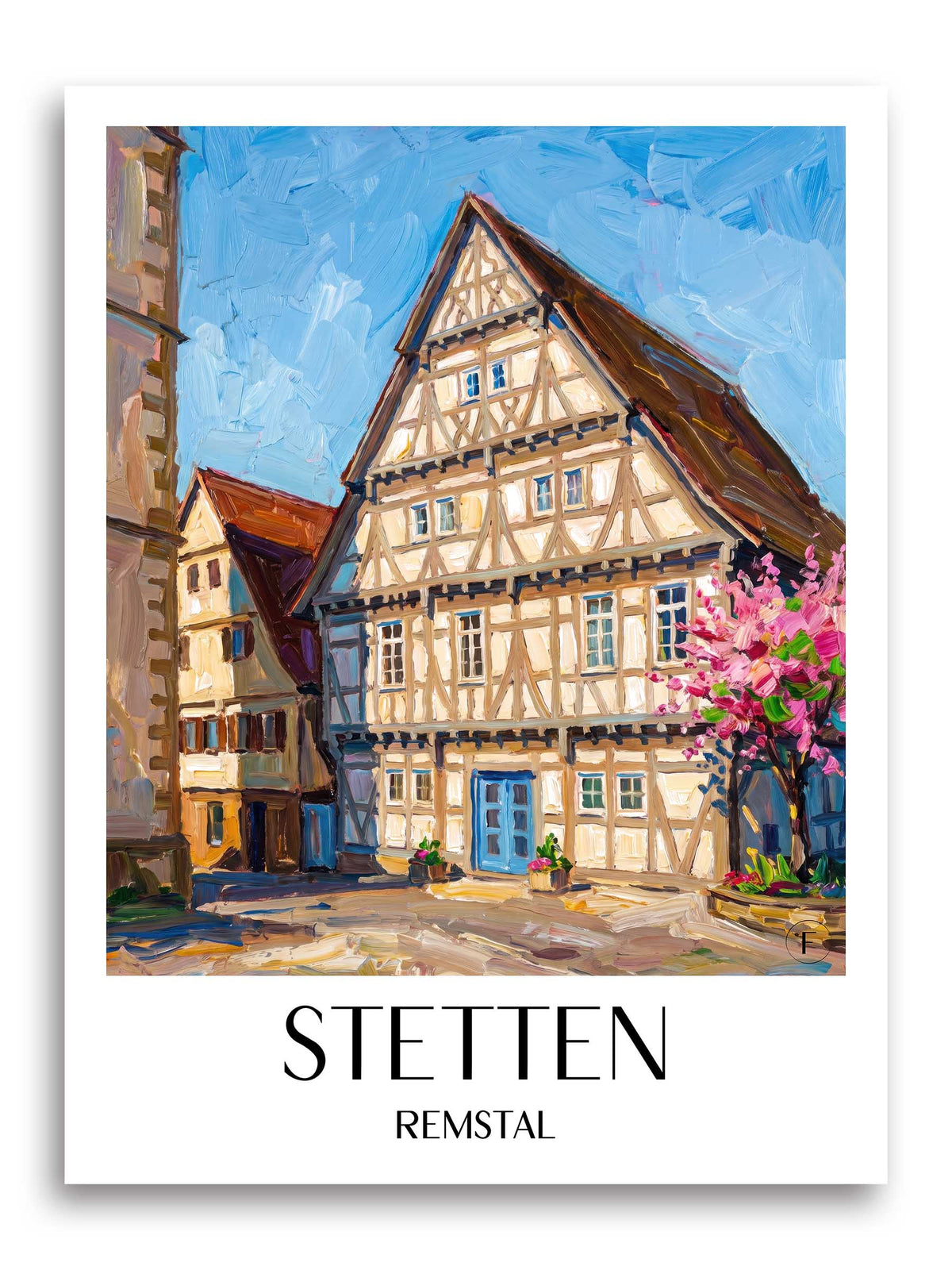 Stetten Poster - Remstal - Deutschland Kunstdruck - Ölgemälde von A4 bis A1