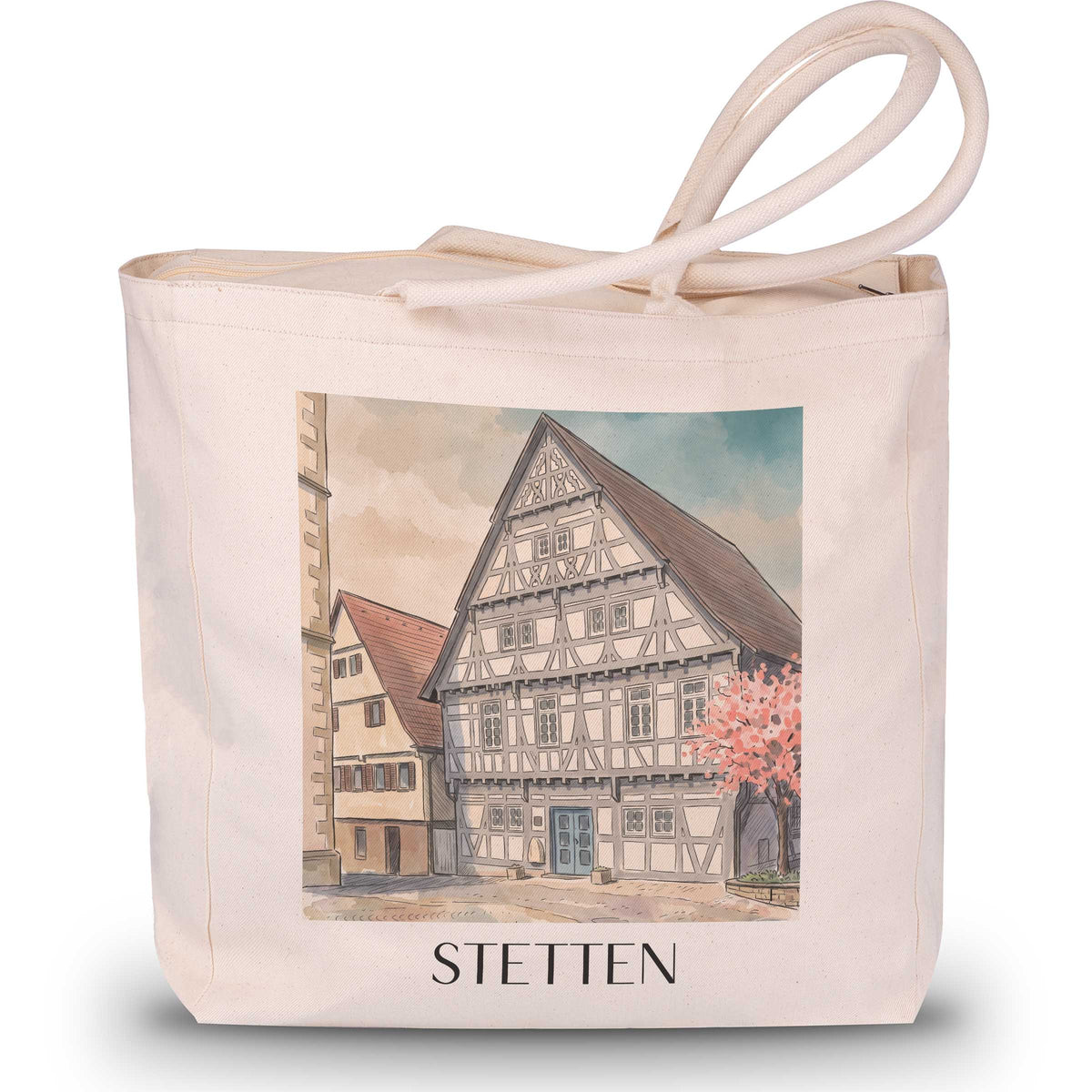 Stetten Shopping Tasche - Remstal - Deutschland Tote Bag - Einkaufstasche im Aquarell Stil - favplace
