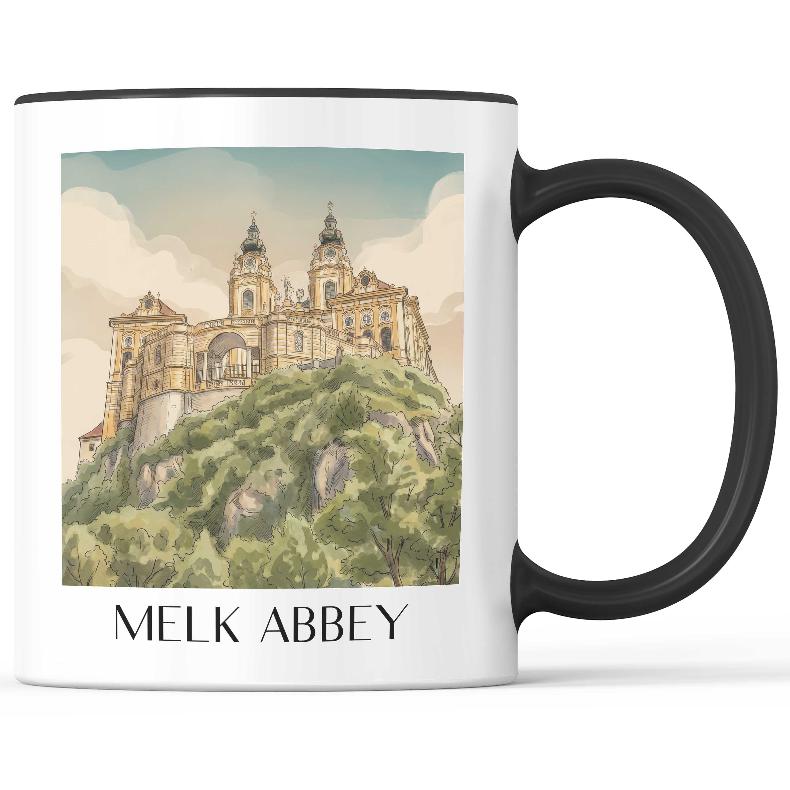 Stift Melk Kaffeebecher - Österreich - Österreich Becher - Kaffeetasse im Aquarell Stil - favplace