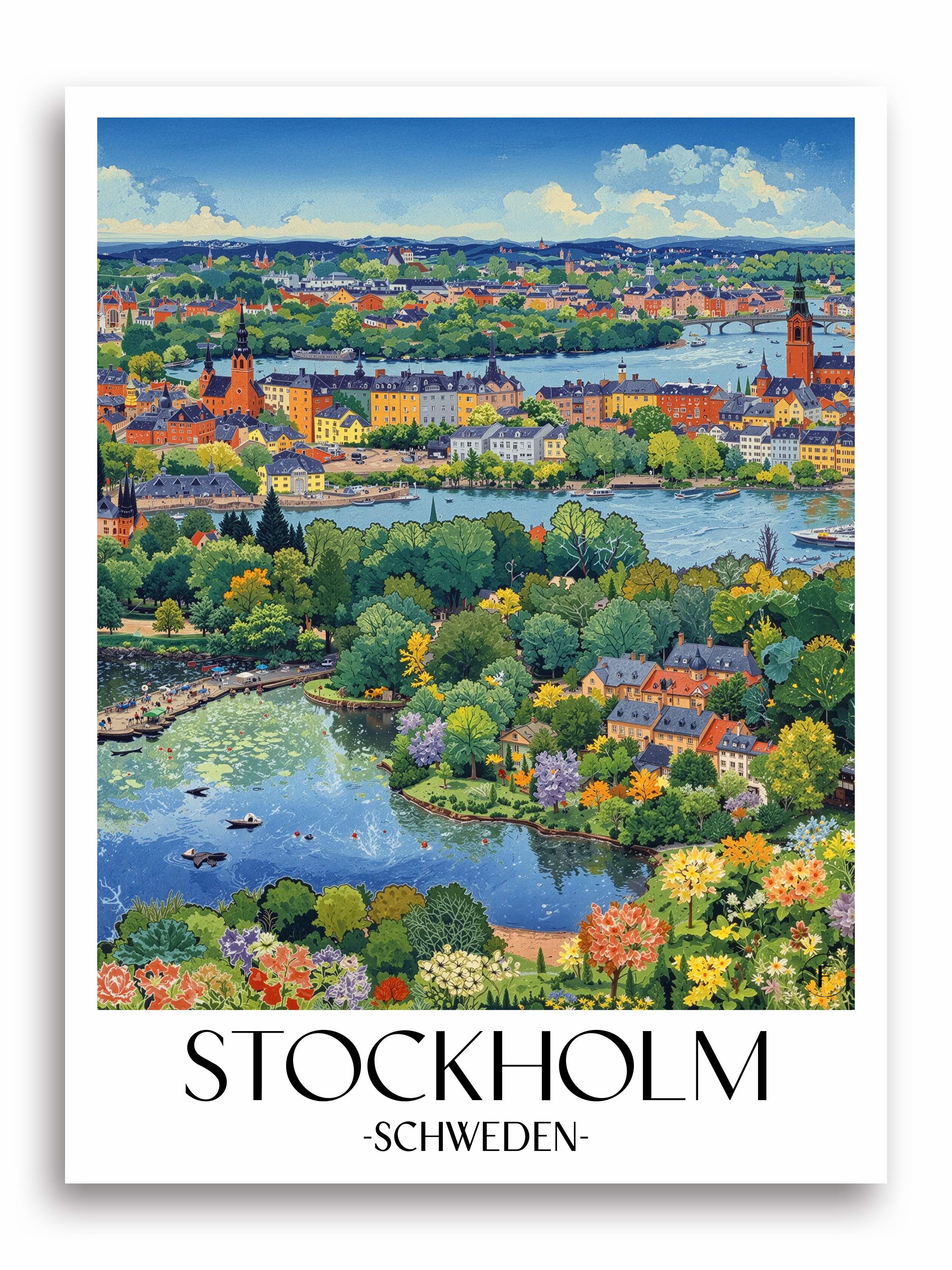 stockholm-schweden-poster-aquarell