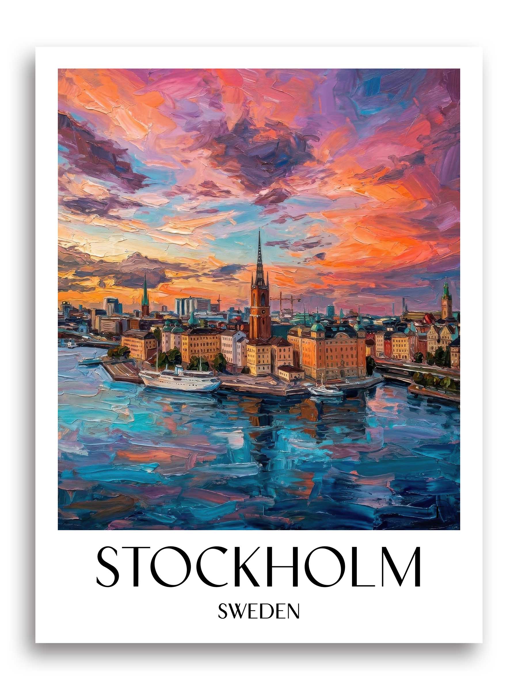 Stockholm Poster - - Schweden Kunstdruck - Ölgemälde von A4 bis A1 - favplace