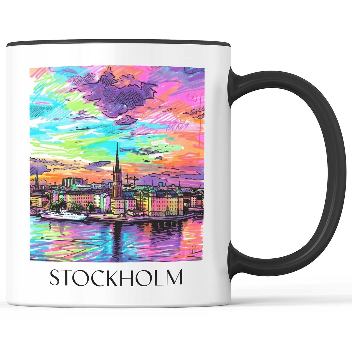 Stockholm - Schweden Becher - Kaffeetasse im Tag Graffiti Stil - favplace