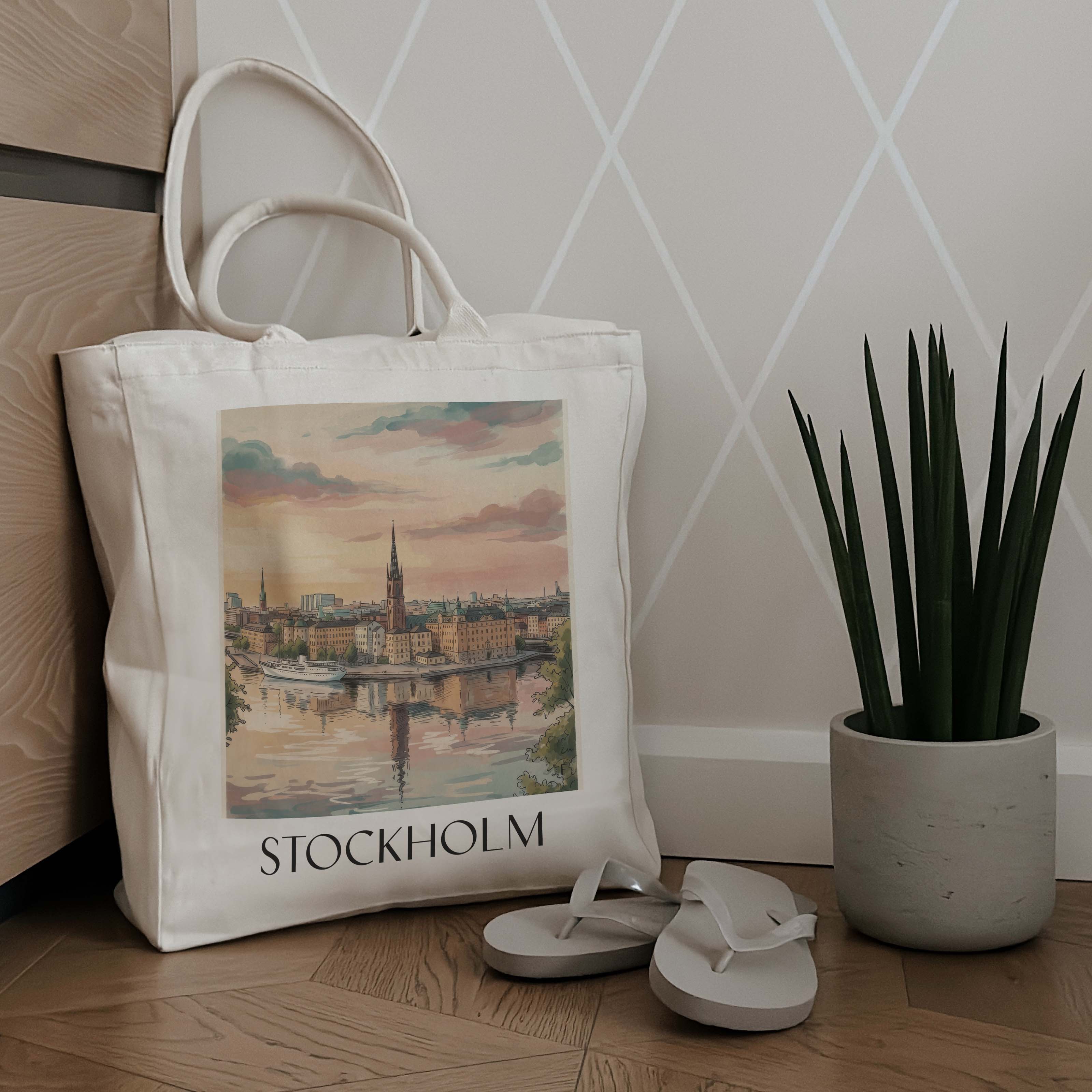 stockholm-schweden-einkaufstasche-aquarell