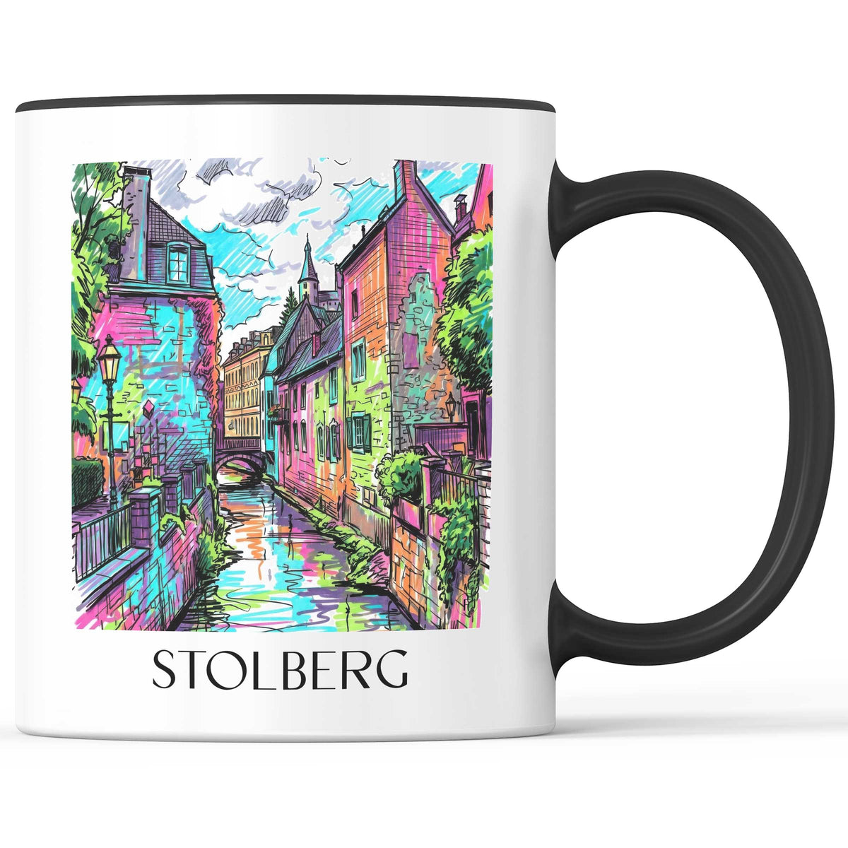 Stolberg Kaffeebecher - Rheinland - Deutschland Becher - Kaffeetasse im Tag Graffiti Stil - favplace
