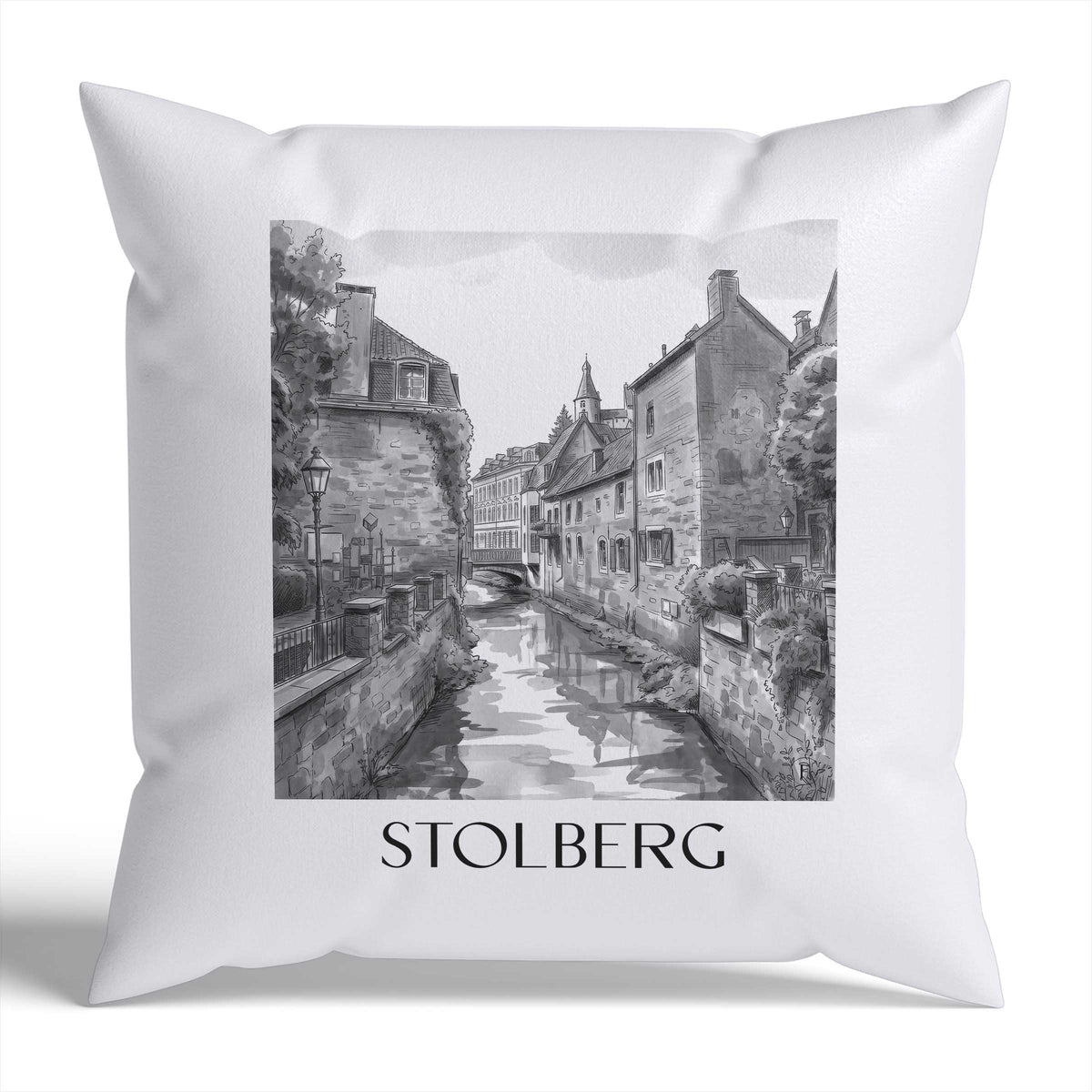 stolberg-rheinland-deutschland-kissenbezug-aquarell-schwarz-weiss