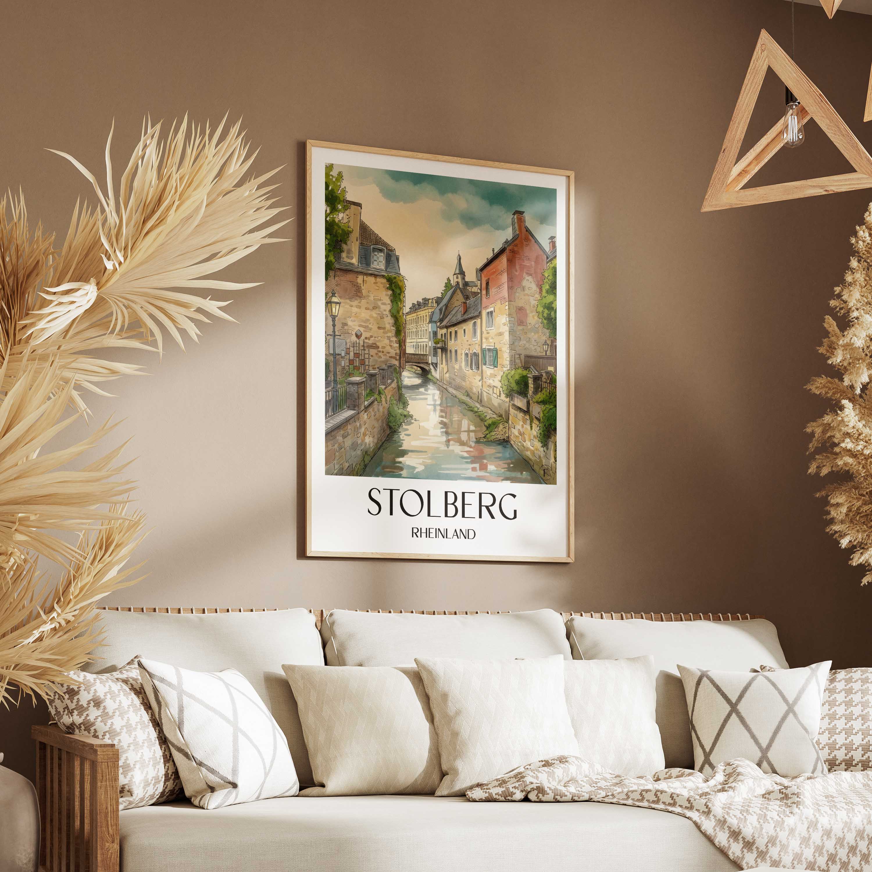 stolberg-rheinland-deutschland-poster-aquarell