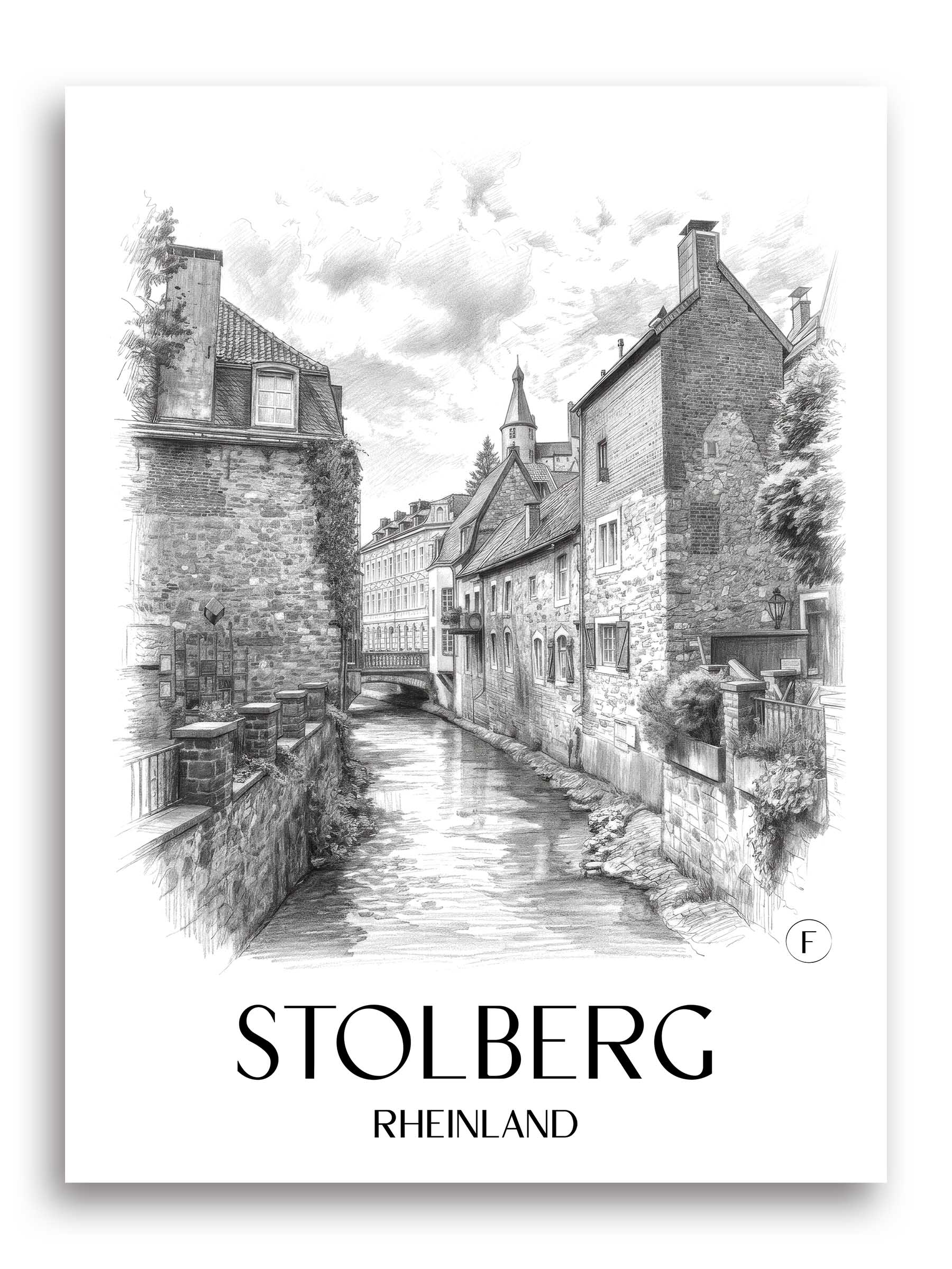 stolberg-rheinland-deutschland-poster-bleistift-zeichnung-drawing