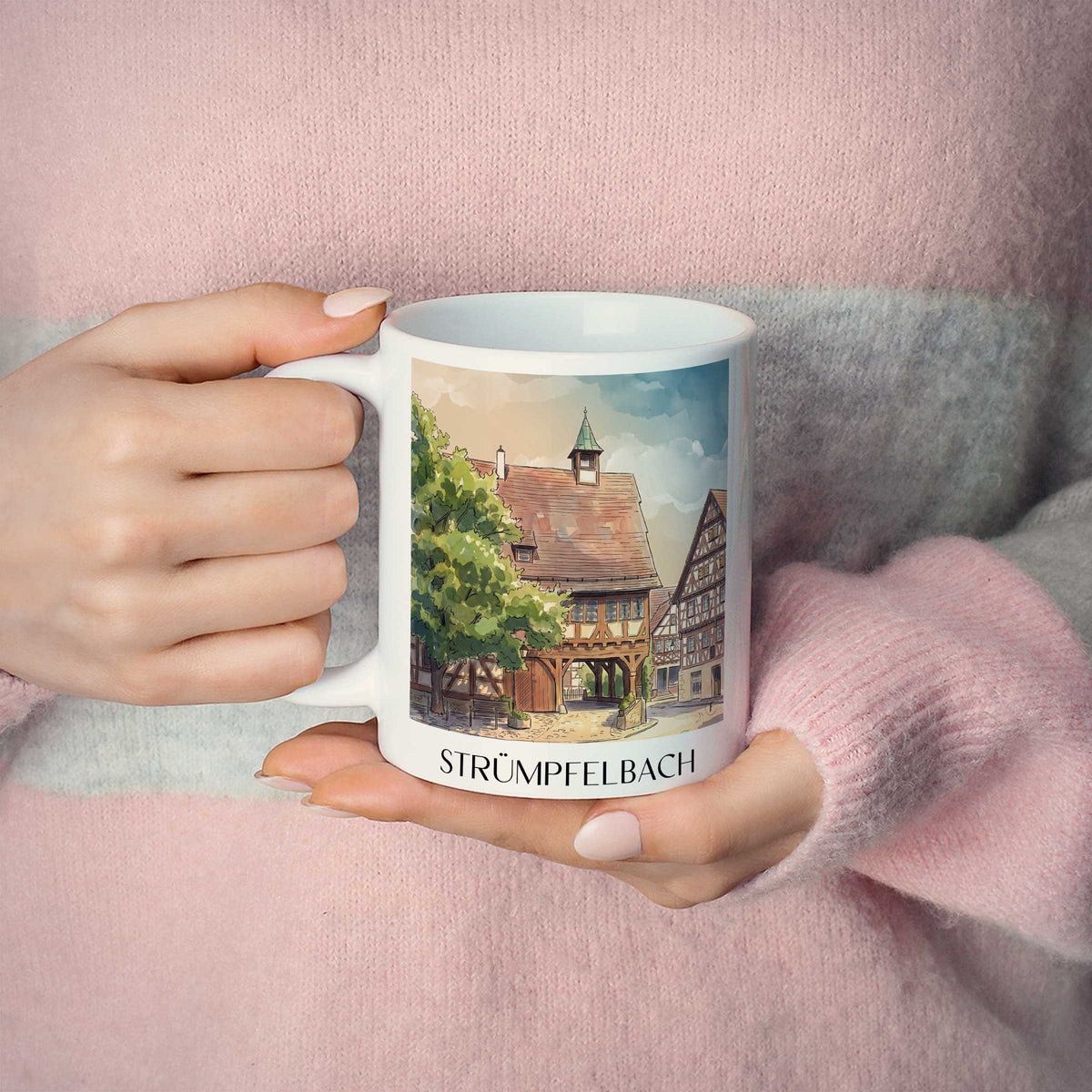 strümpfelbach-remstal-deutschland-kaffeebecher-aquarell