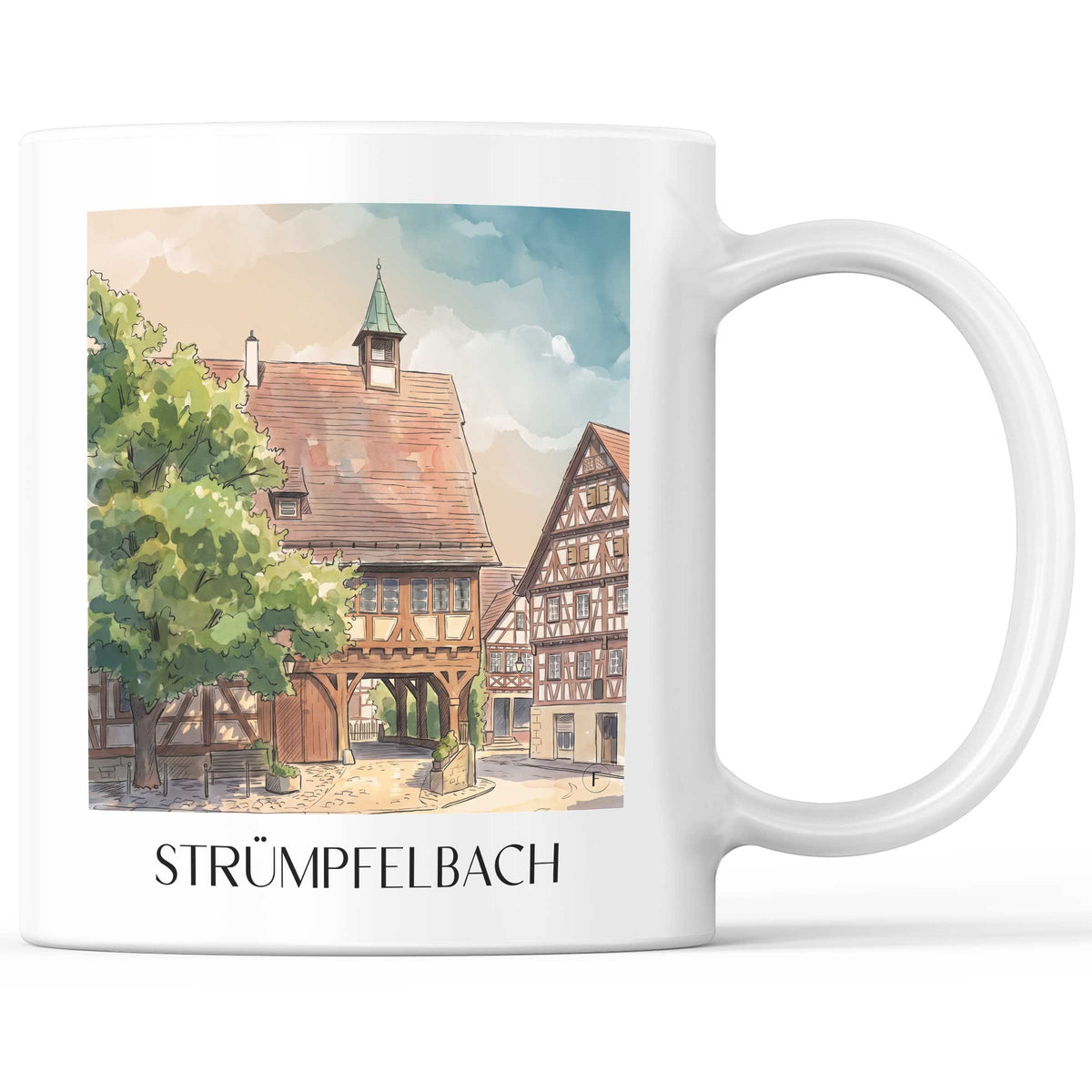 Strümpfelbach Kaffeebecher - Remstal - Deutschland Becher - Kaffeetasse im Aquarell Stil - favplace