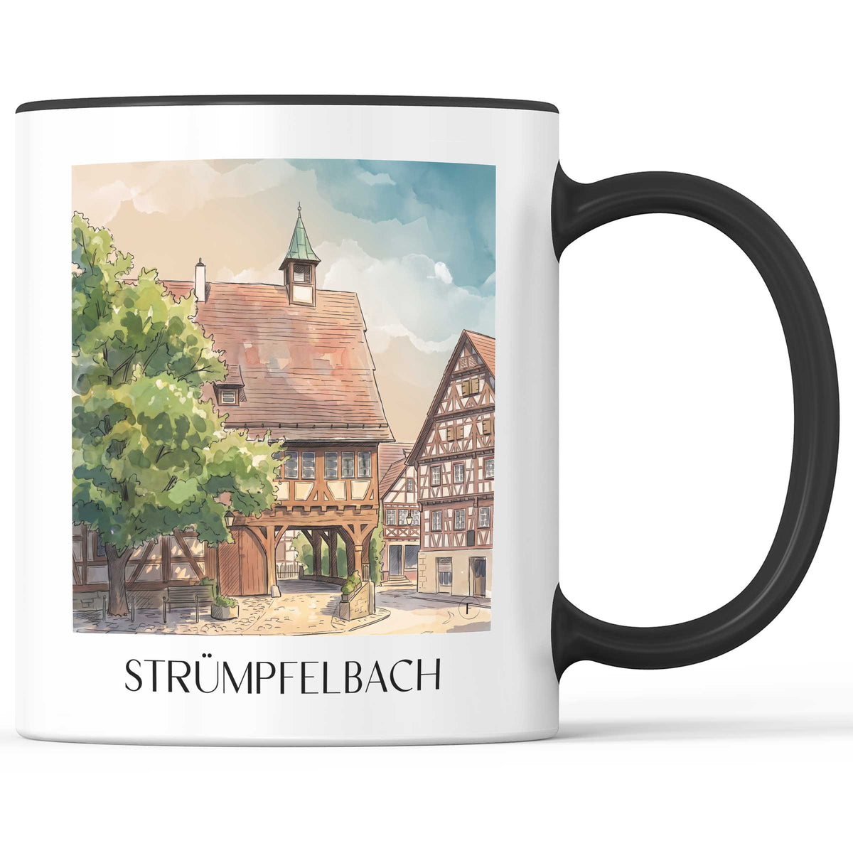Strümpfelbach Kaffeebecher - Remstal - Deutschland Becher - Kaffeetasse im Aquarell Stil - favplace