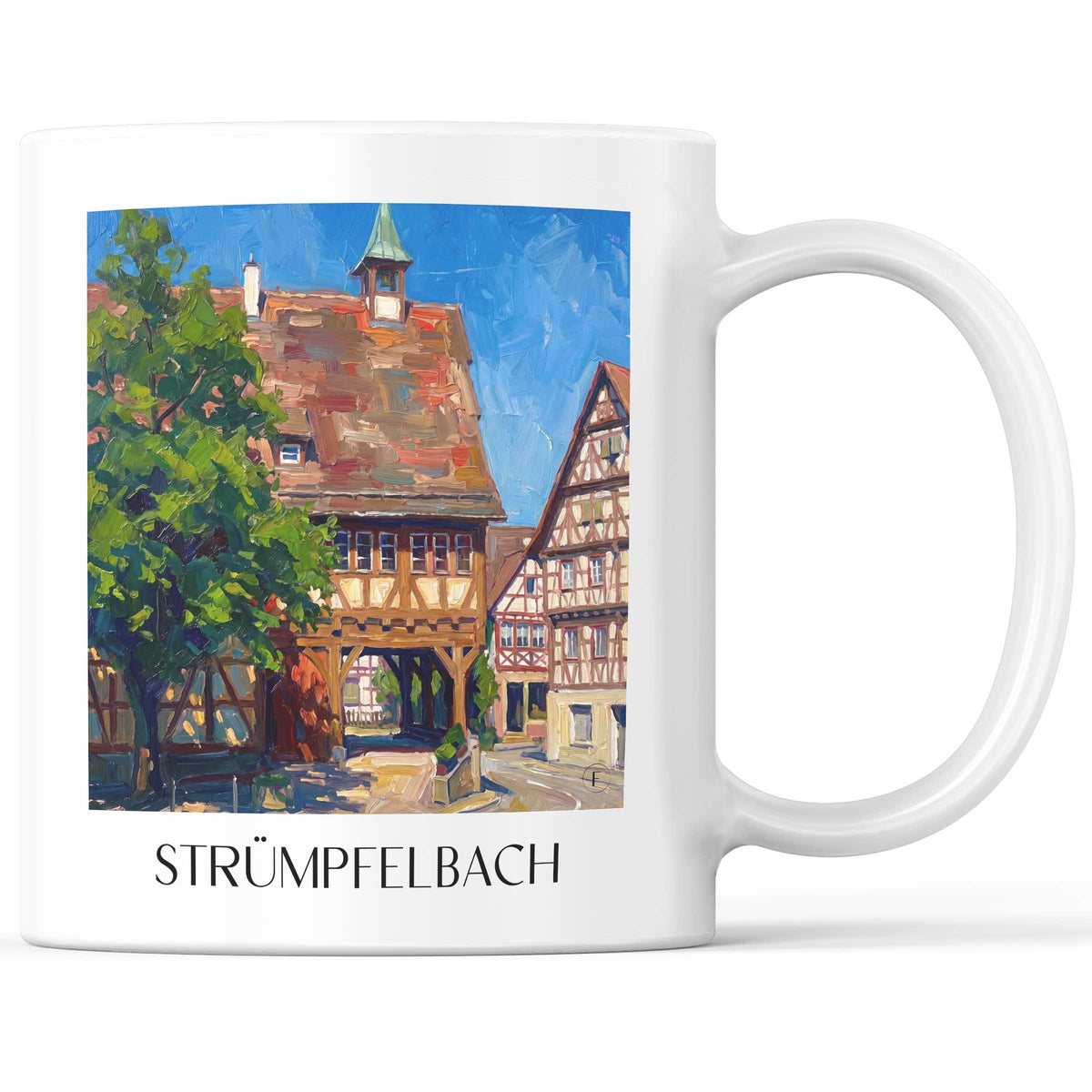 Strümpfelbach Kaffeebecher - Remstal - Deutschland Becher - Kaffeetasse im Ölgemälde Stil - favplace