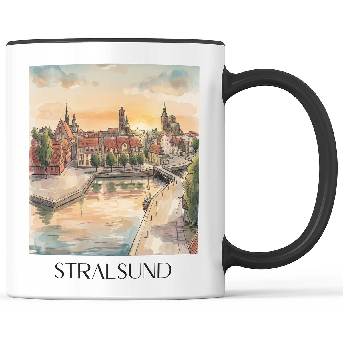 stralsund-vorpommern-deutschland-kaffeebecher-aquarell