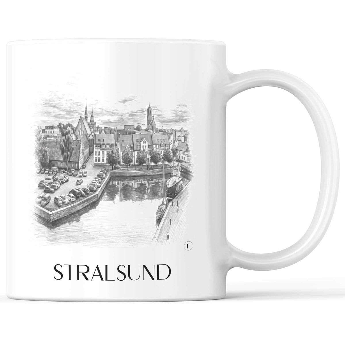 Stralsund Kaffeebecher - Vorpommern - Deutschland Becher - Kaffeetasse im Zeichnung Stil
